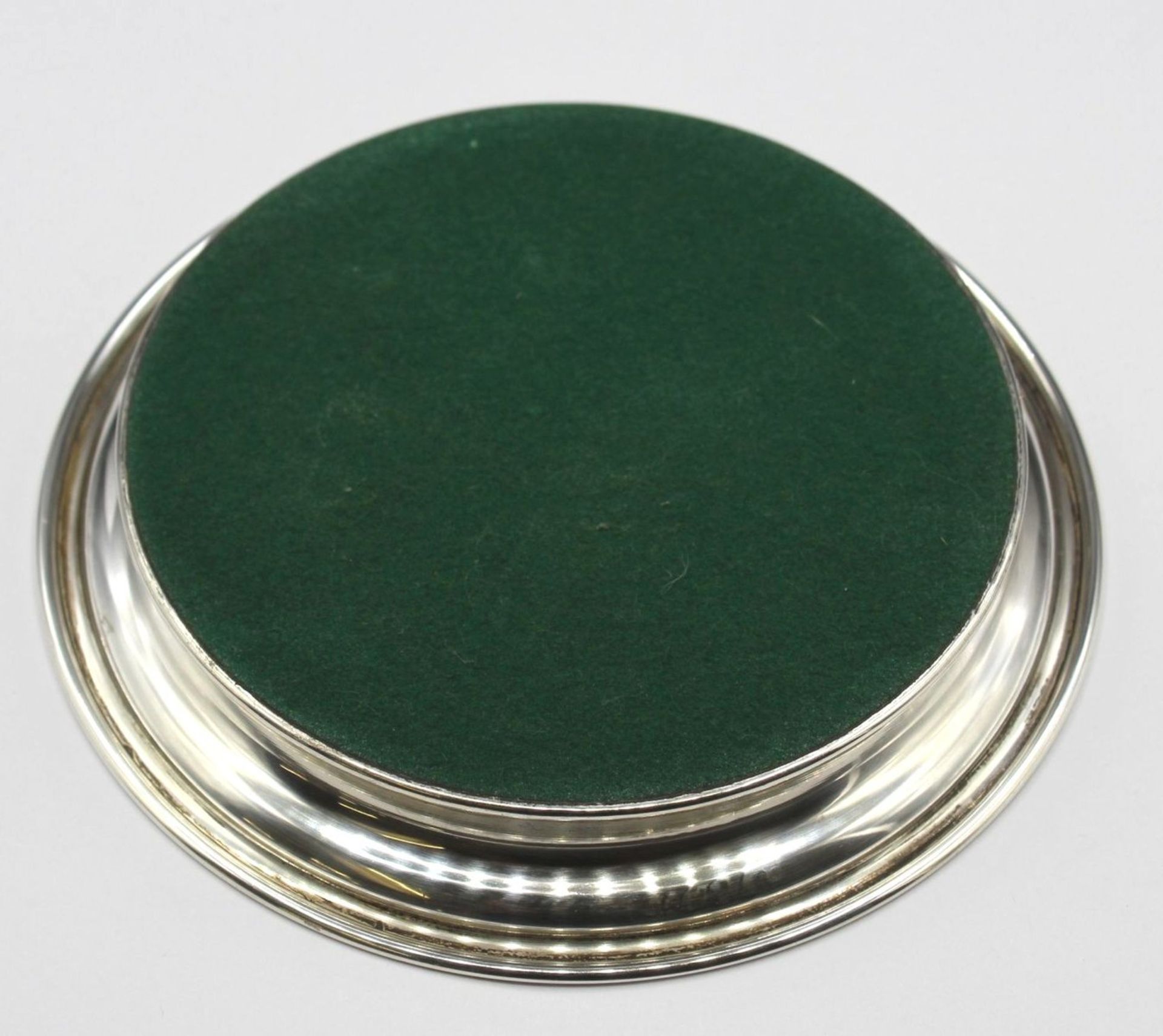 Falschenuntersetzer, 925er Silber, England, gefüllt, ca. 166gr., D-14cm. - Bild 3 aus 3