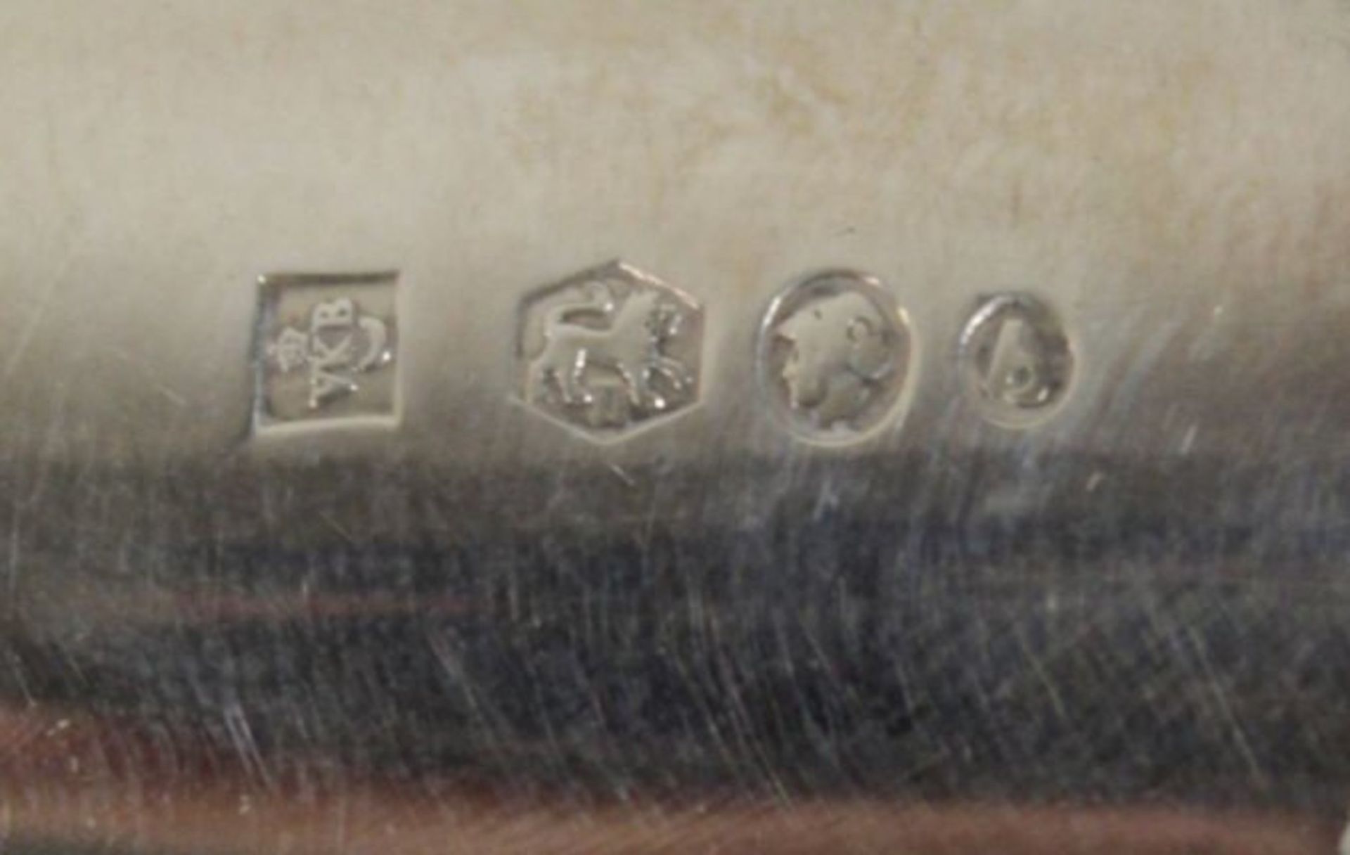gr. Ascher, Silber, Niederlande, um 1960, ca. 125gr., H-2,5cm, 15 x 19cm. - Bild 4 aus 4