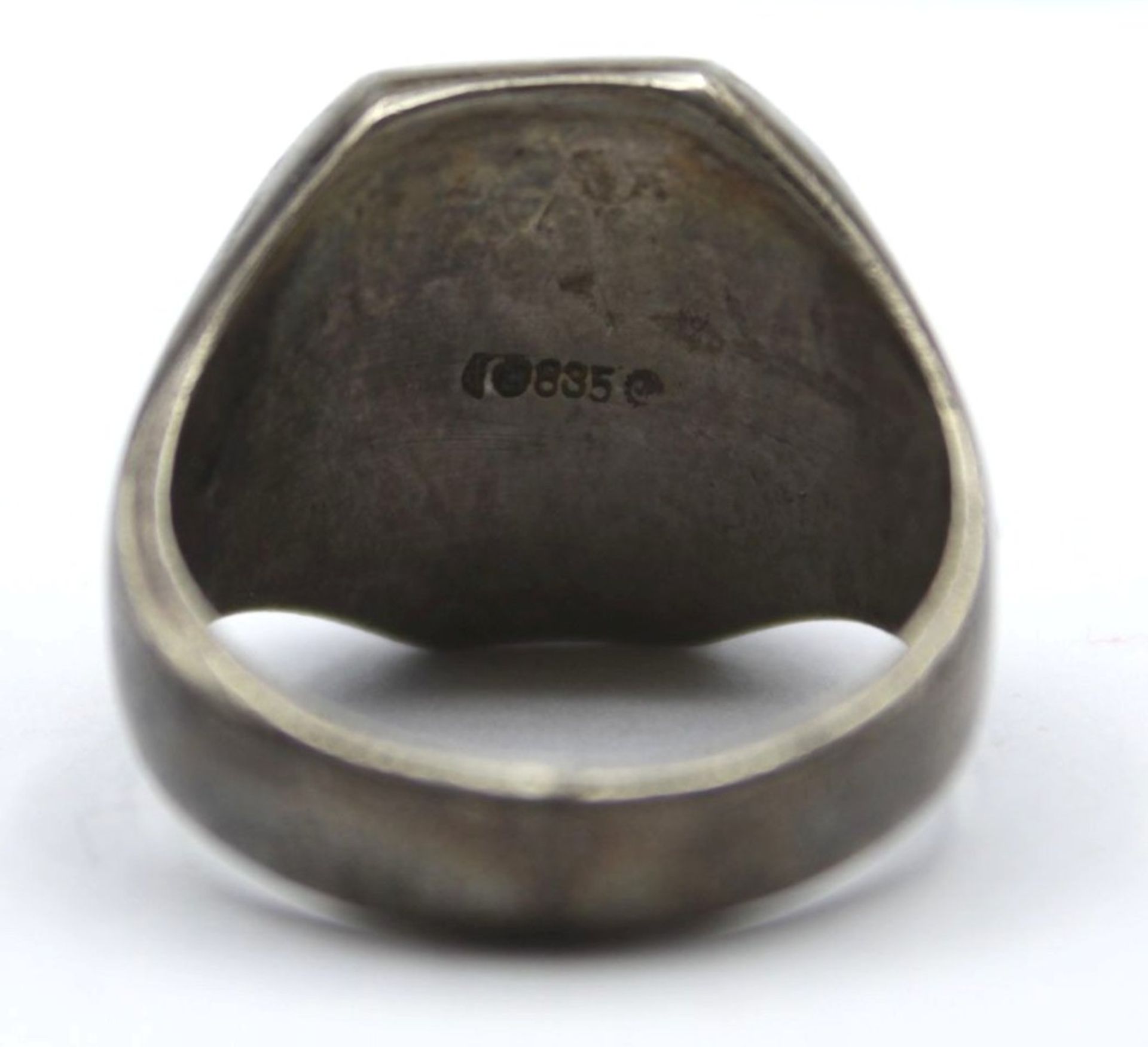 wohl patriotischer Silber-Ring, Monogramm "AH", 3. Reich ?, 835er Silber. - Image 4 of 4