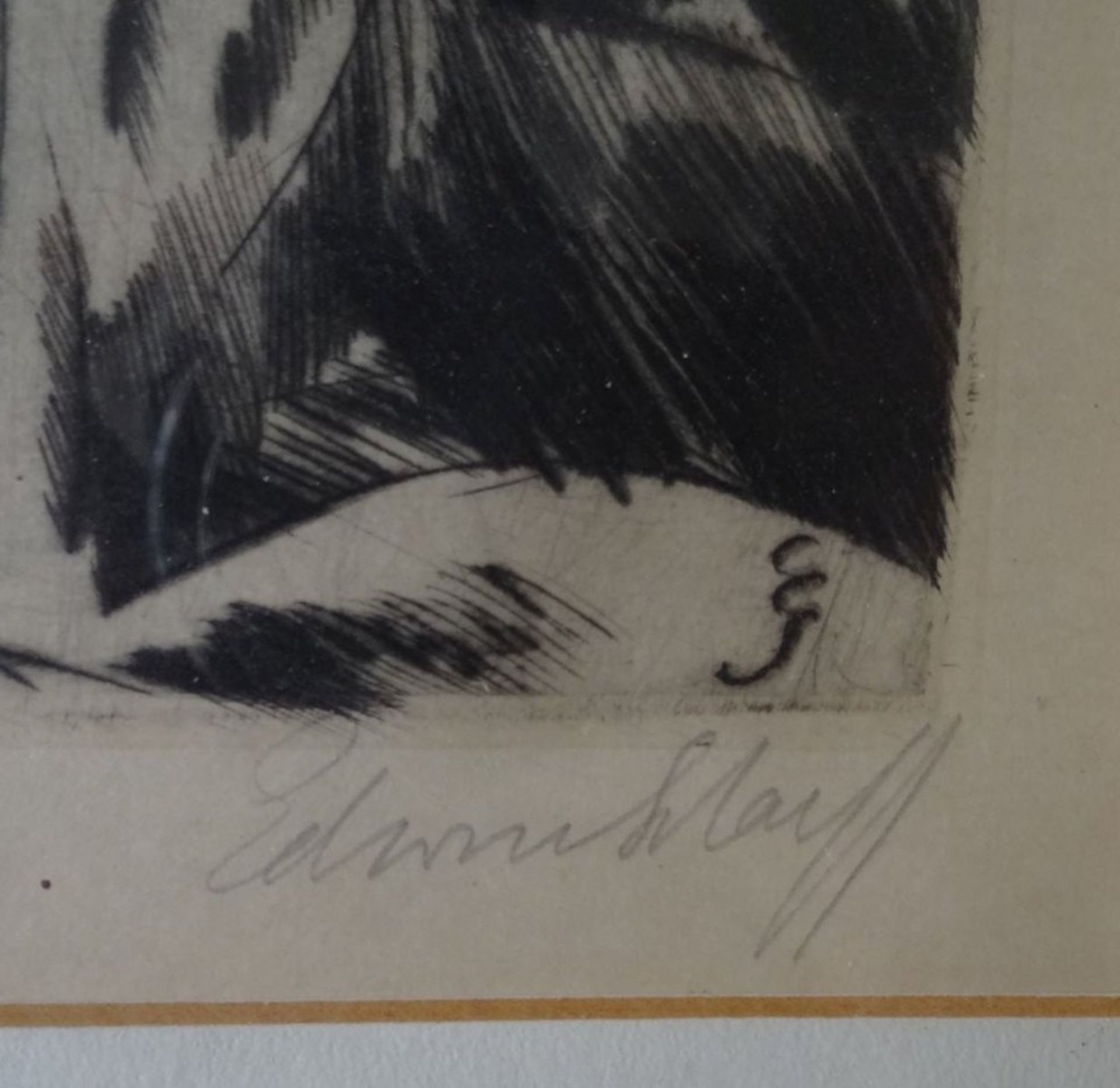 Edwin SCHARFF (1887-1955) Verschlungenes Paar, orig. Radierung, ger/Glas, RG 38x31 cm - Image 3 of 4