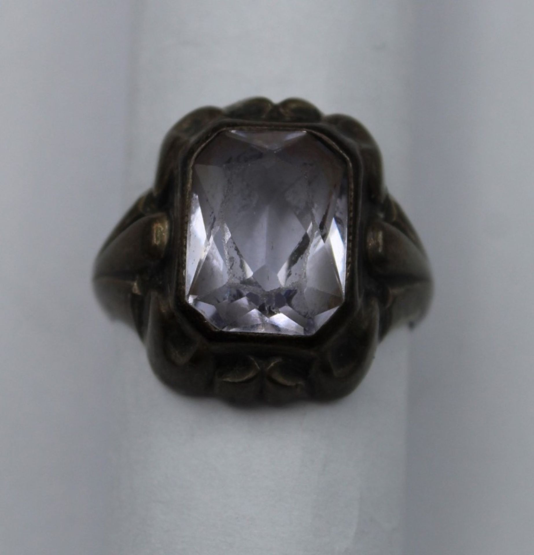 Ring, Silber mit hellblauem Stein, 5,6g, RG 56
