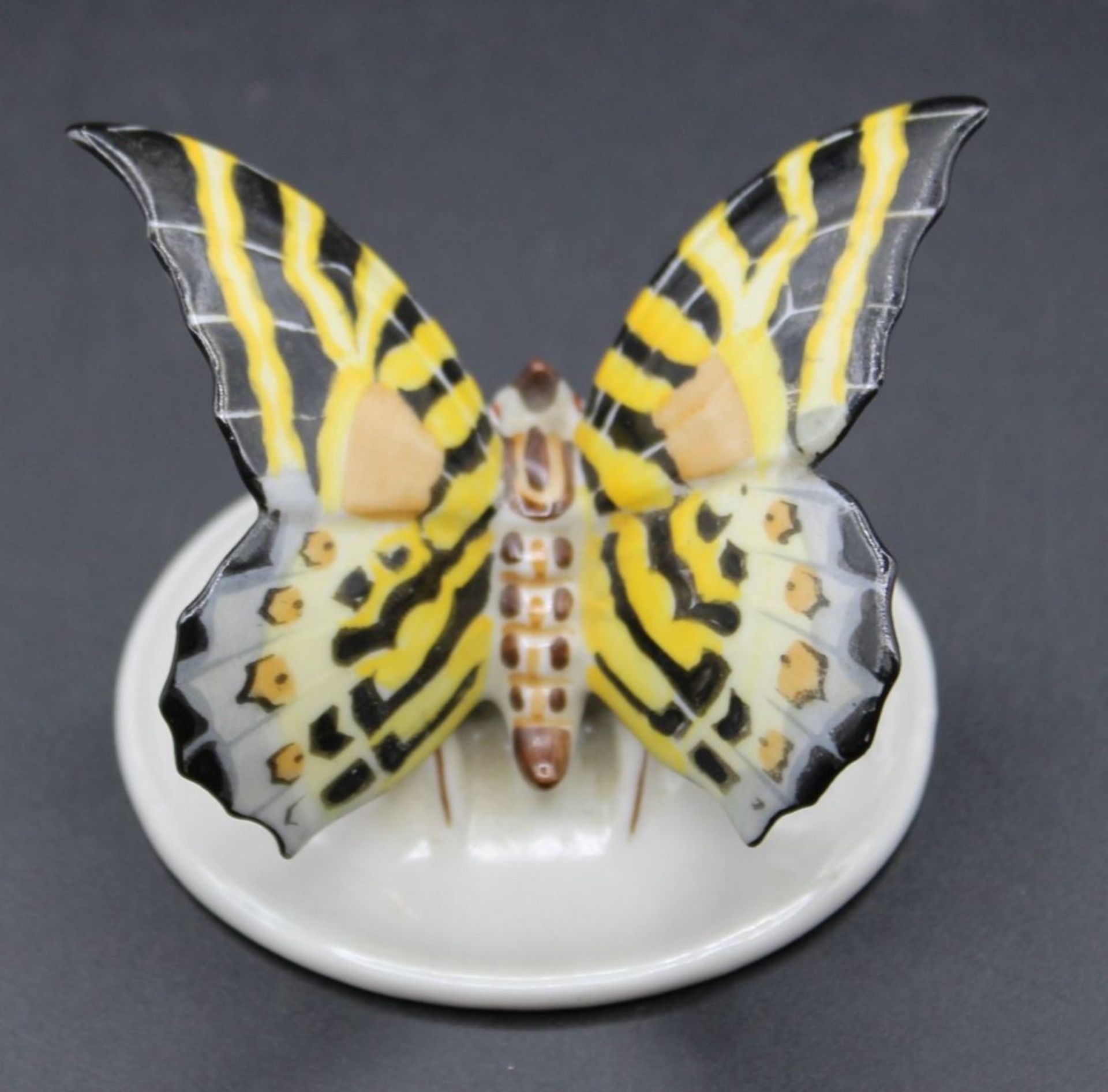 Schmetterling, Rosenthal, älter, polychr. Bemalung, guter Zustand, H-4,7cm B-6,5cm. - Image 3 of 5