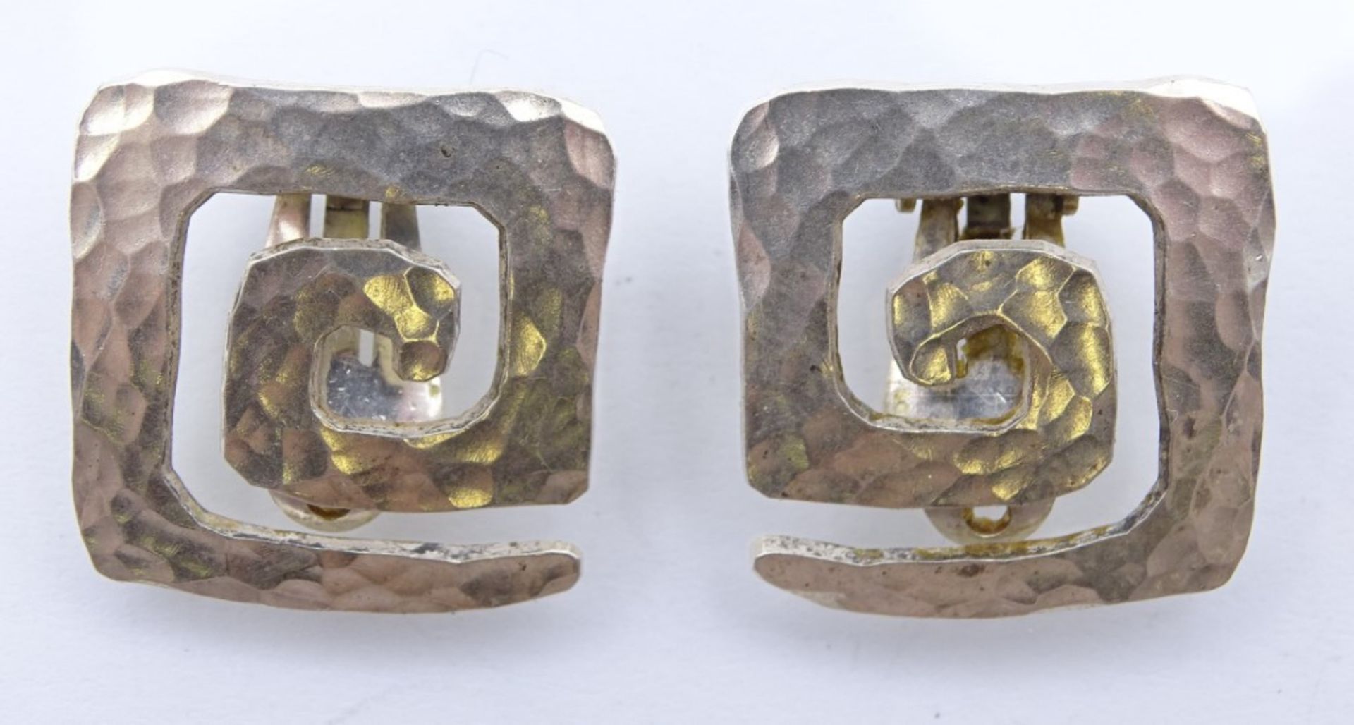 Ohrclips, 925er-Silber, zus. 9 gr., 2,2x2,2 cm, gest. "CSL", leicht reinigungsbedürftig - Image 2 of 4