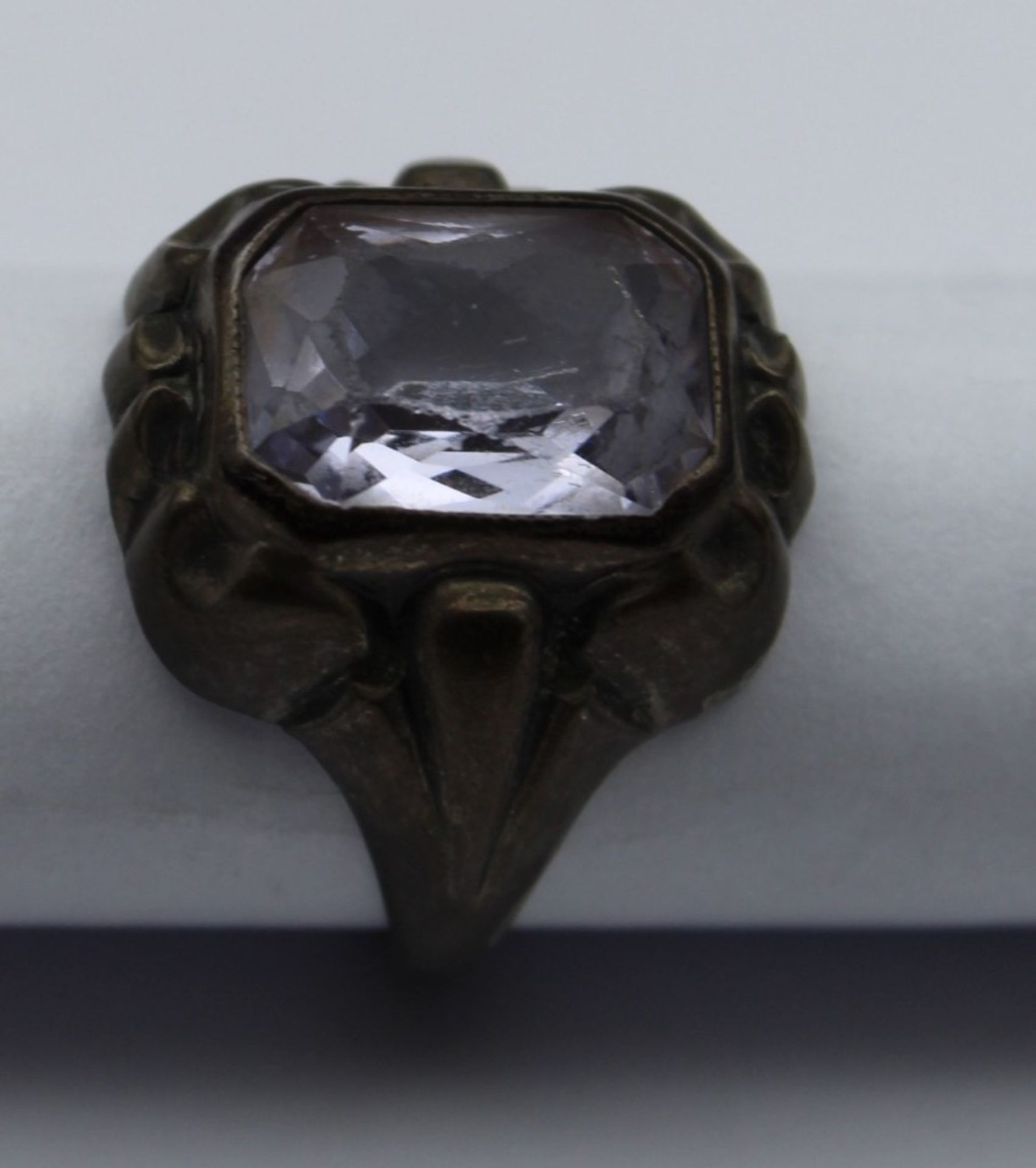 Ring, Silber mit hellblauem Stein, 5,6g, RG 56 - Image 2 of 3