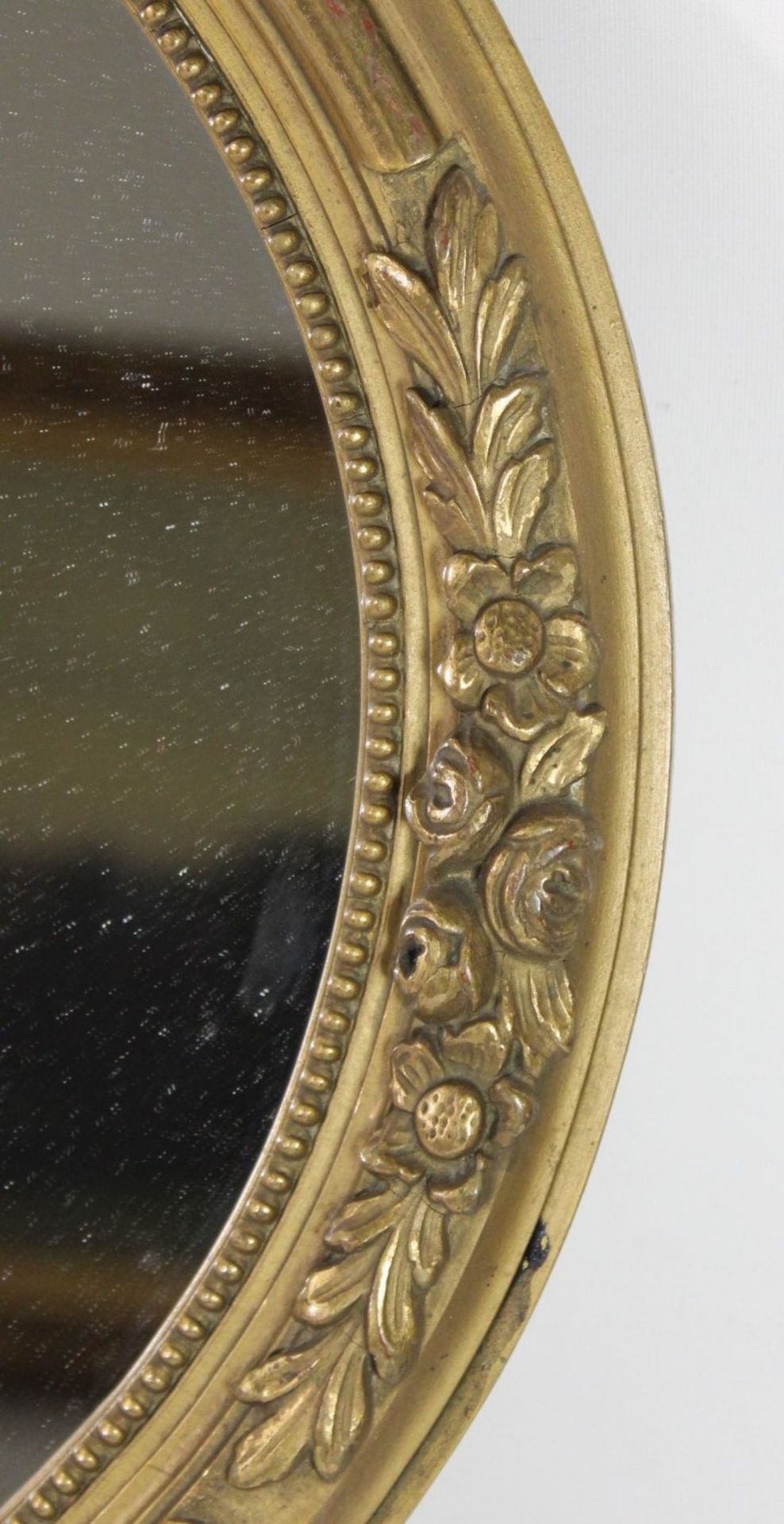 ovaler Wandspiegel, Goldrahmen, 50 x 60cm. - Image 2 of 3