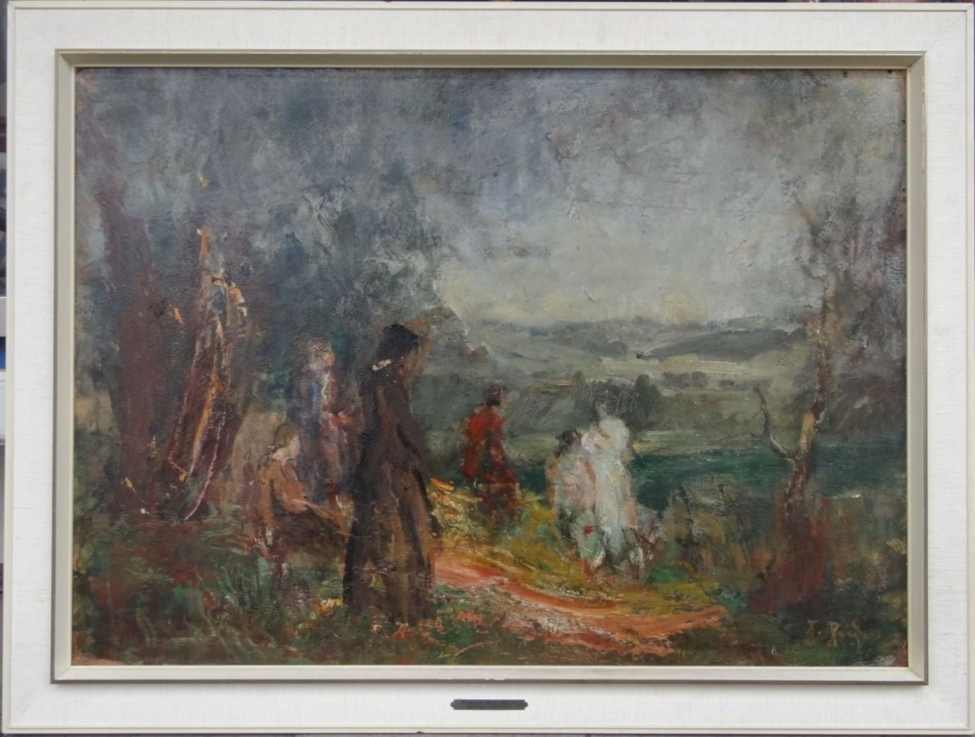 Hans HEIDER (1861-1947) "Blick in die Ferne" verso betitelt, Öl/Leinen, gerahmt, RG 90x116 cm, mit - Bild 2 aus 7