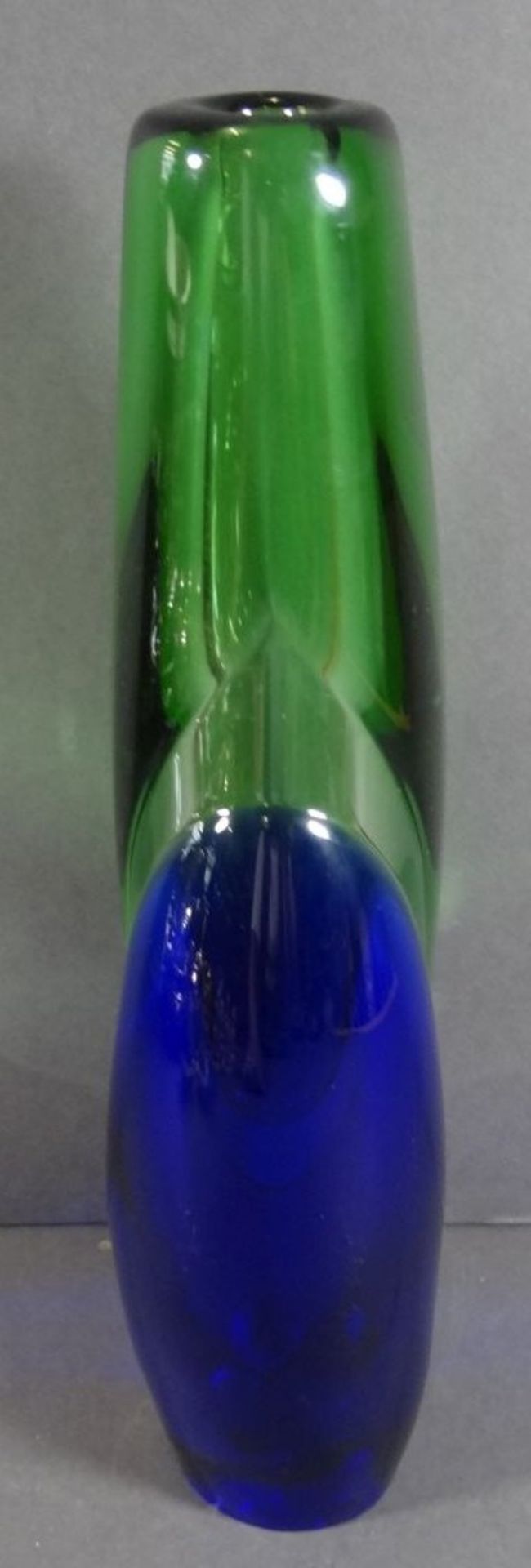 schwere grün-blaue Murano-Vase, H-27 cm, 2 kg., - Bild 3 aus 5