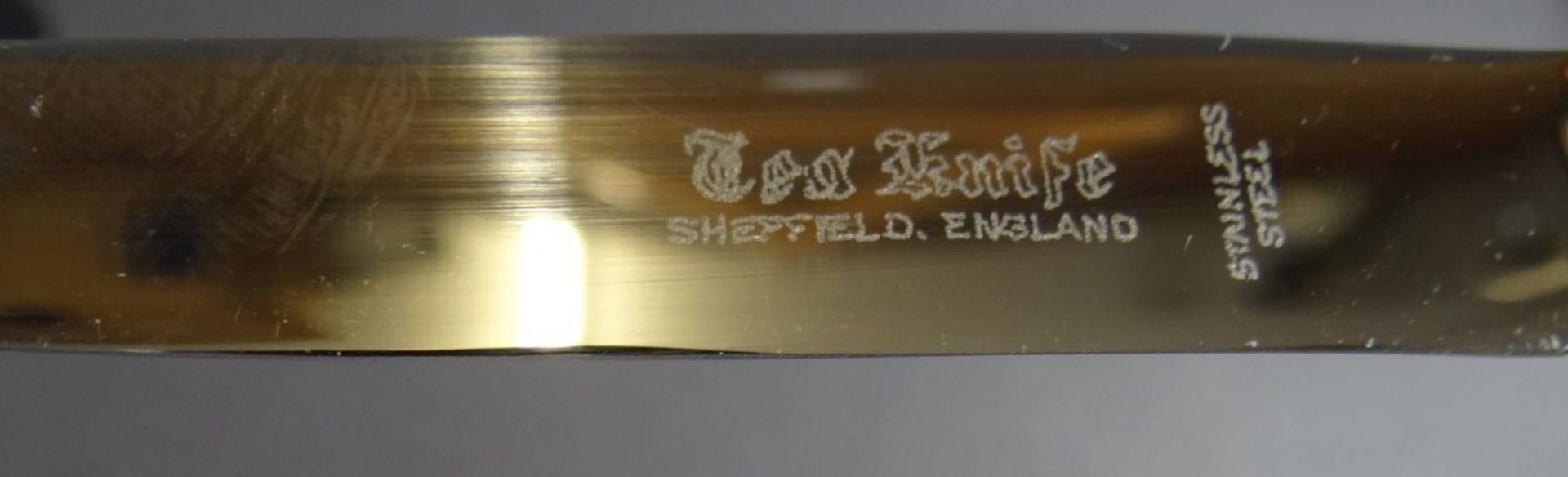 6x Obstbesteck, Sheffield, Silbergriffe-925-, gut erhalten, in Kasten, L-Messer 16,5 cm, zus. 280 - Bild 4 aus 6