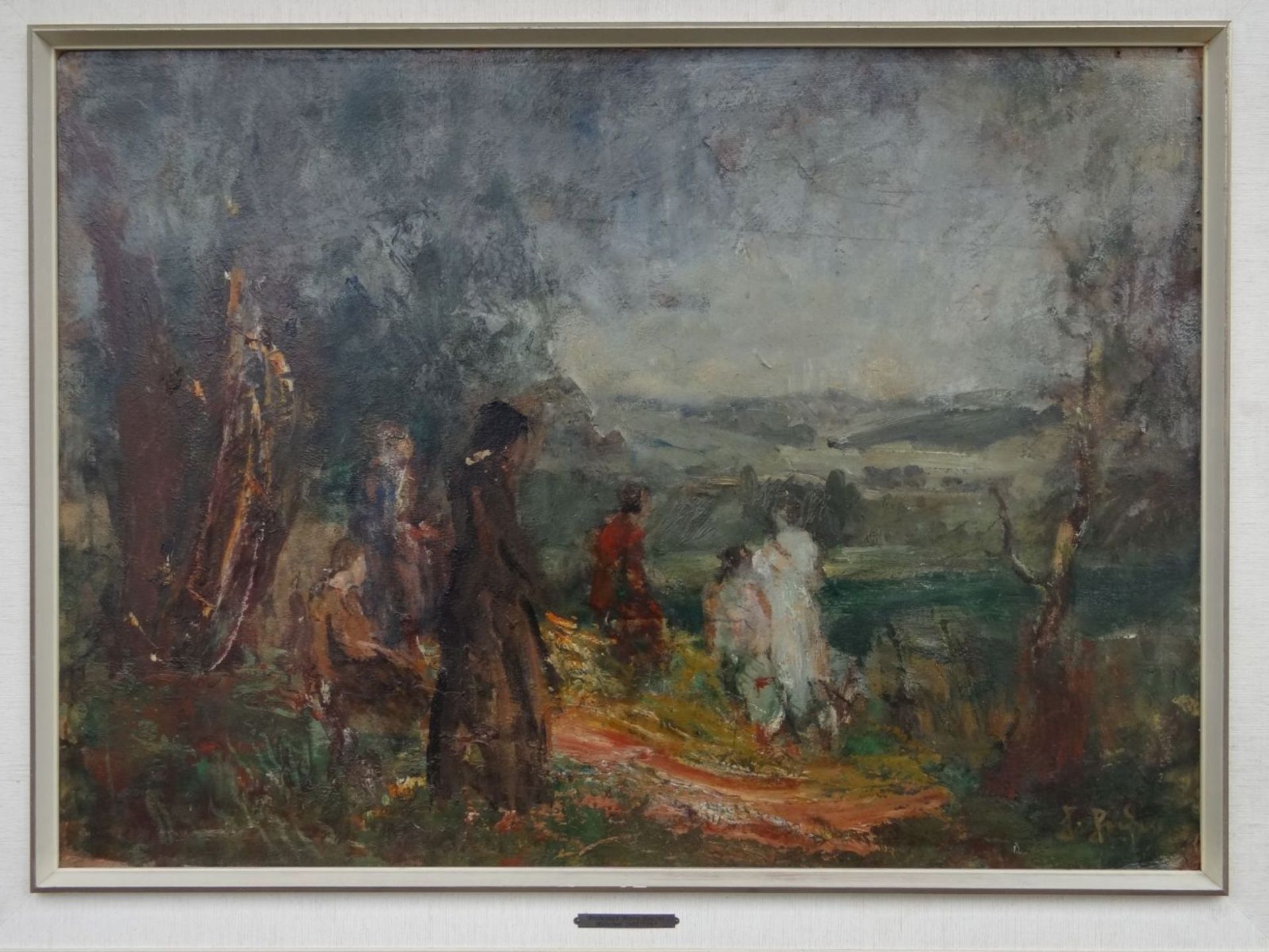Hans HEIDER (1861-1947) "Blick in die Ferne" verso betitelt, Öl/Leinen, gerahmt, RG 90x116 cm, mit - Bild 3 aus 7
