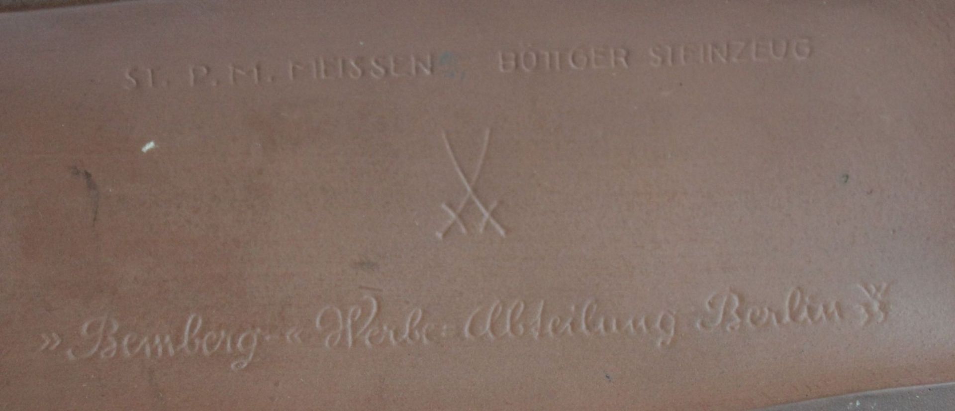 Kartenhalter Böttger Steinzeug mit gekreuzter Schwertermarke der Porzellanmanufaktur Meissen, ST. - Image 5 of 5