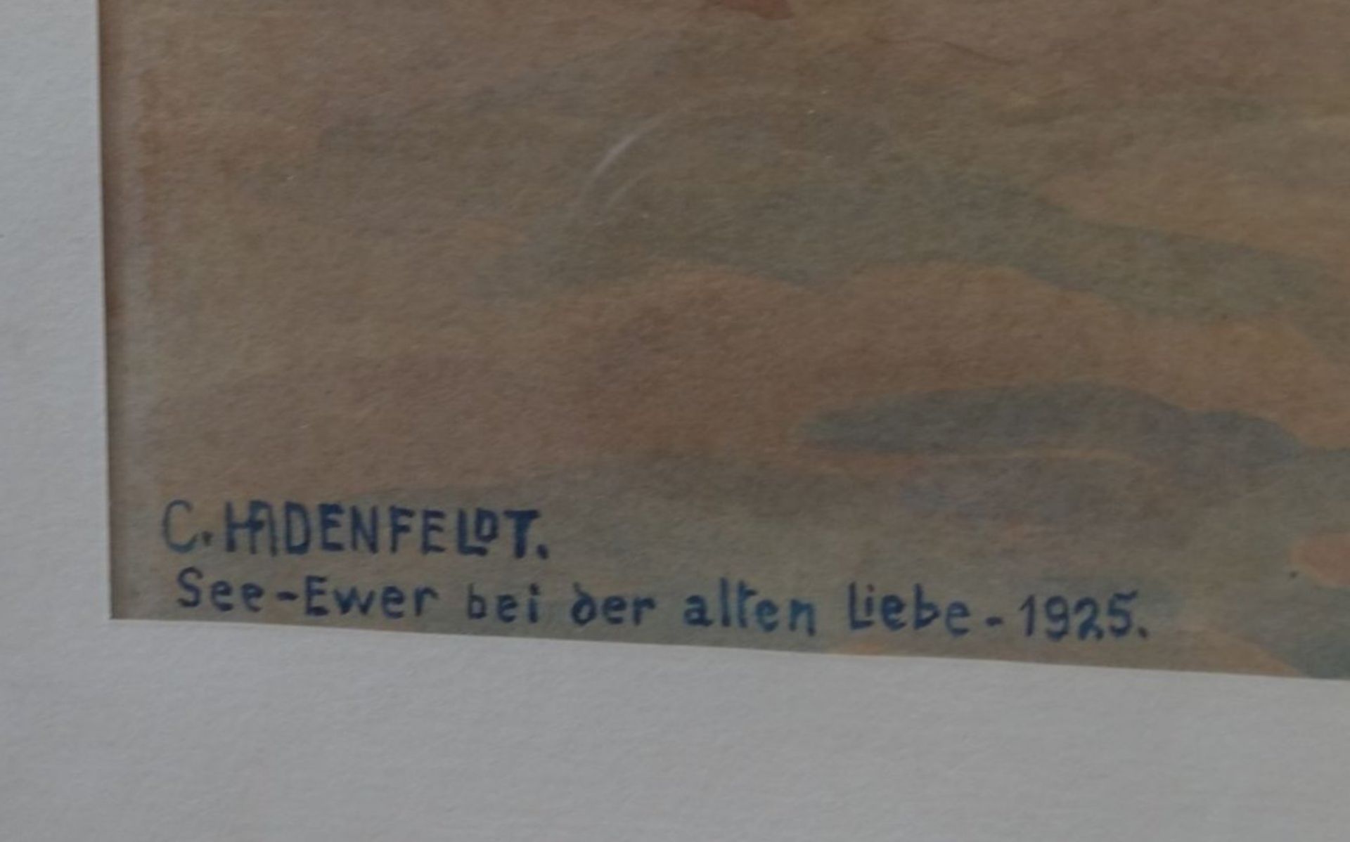 Christian HADENFELT (1883-1971) 1925 "Ewer vor Cuxhaven-Alte Liebe" Aquarell, ger/Glas, RG 52x62 cm - Bild 4 aus 4