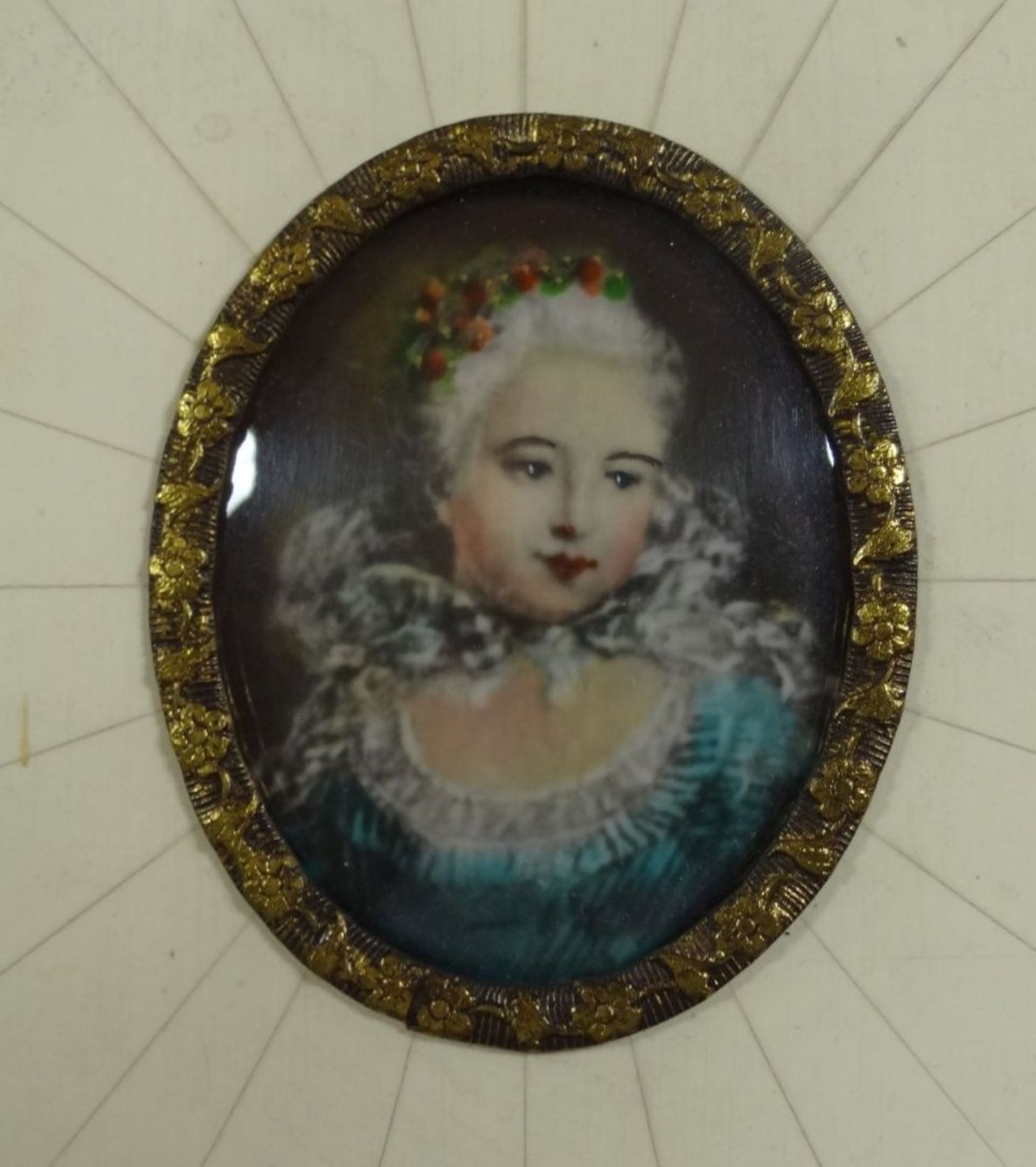Miniatur Portrait der Schwester von König Ludwig XVI, 10x8,5 cm - Bild 3 aus 4