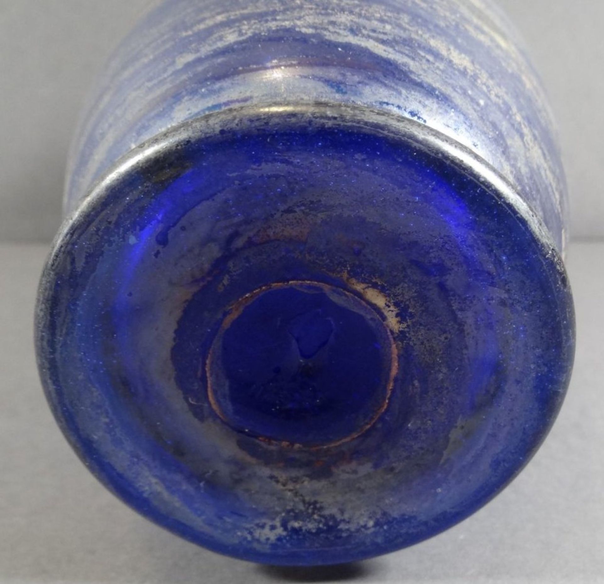 Kunstglas-Vase, blau, Abriss, Handarbeit, H-25 cm - Image 3 of 3