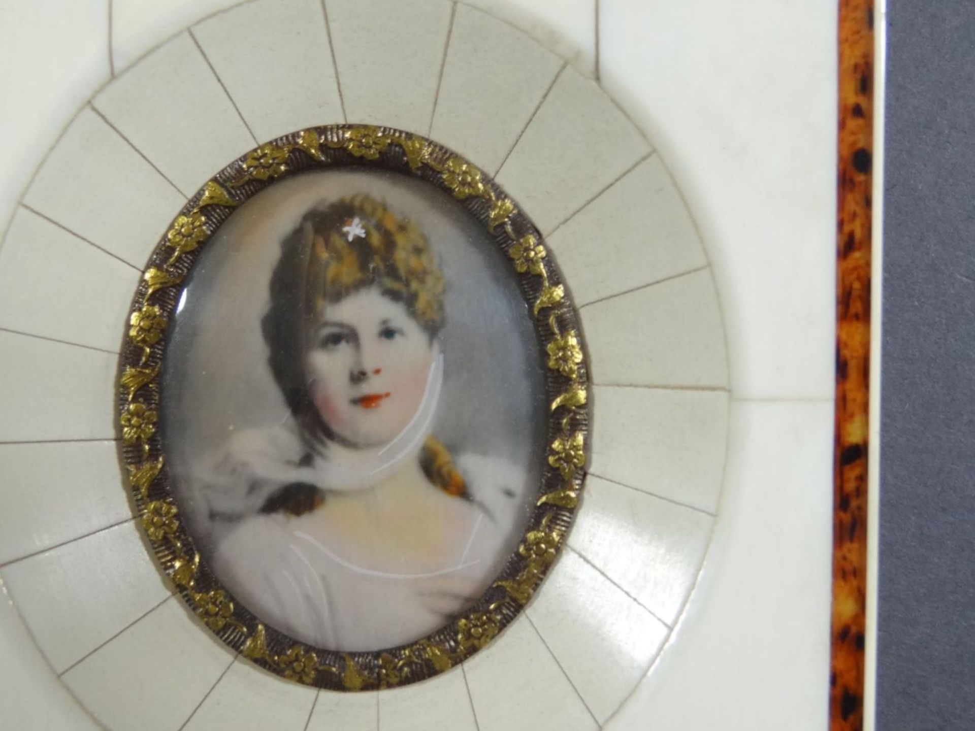 Miniatur Portrait der Königin Luise von Preussen, RG 10,5x9 cm - Bild 2 aus 3