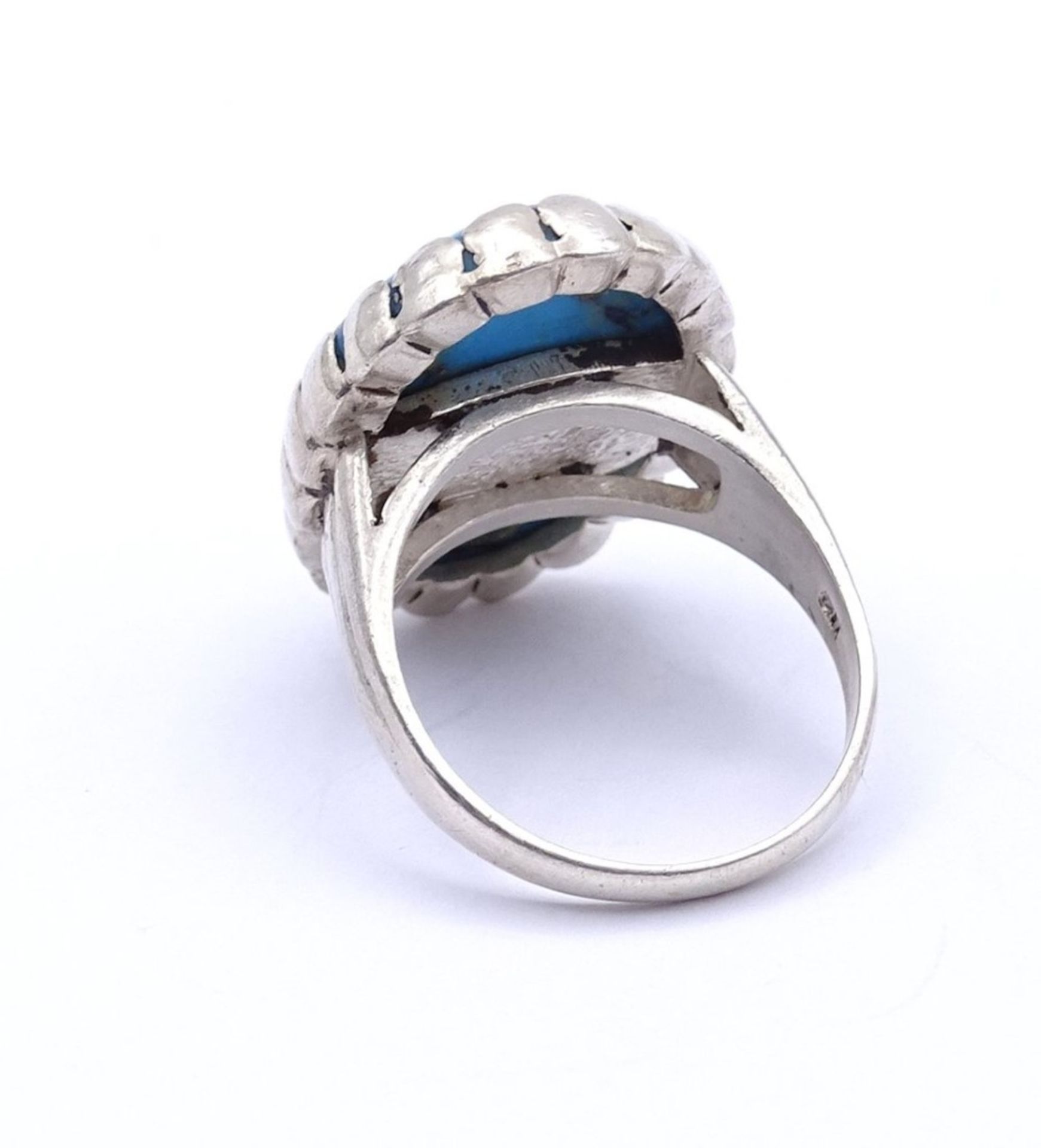 Silber Ring mit türkisen Stein, Sterling Silber 0.925, 11 g., RG 58 - Bild 3 aus 3