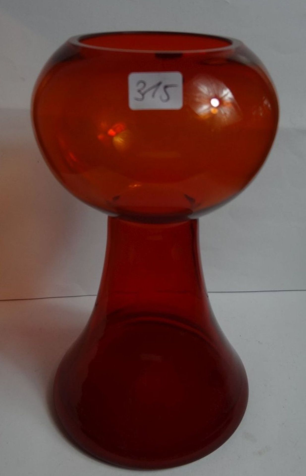 Kunstglas, rot "WMF" Etikett, H-20 cm - Bild 2 aus 9