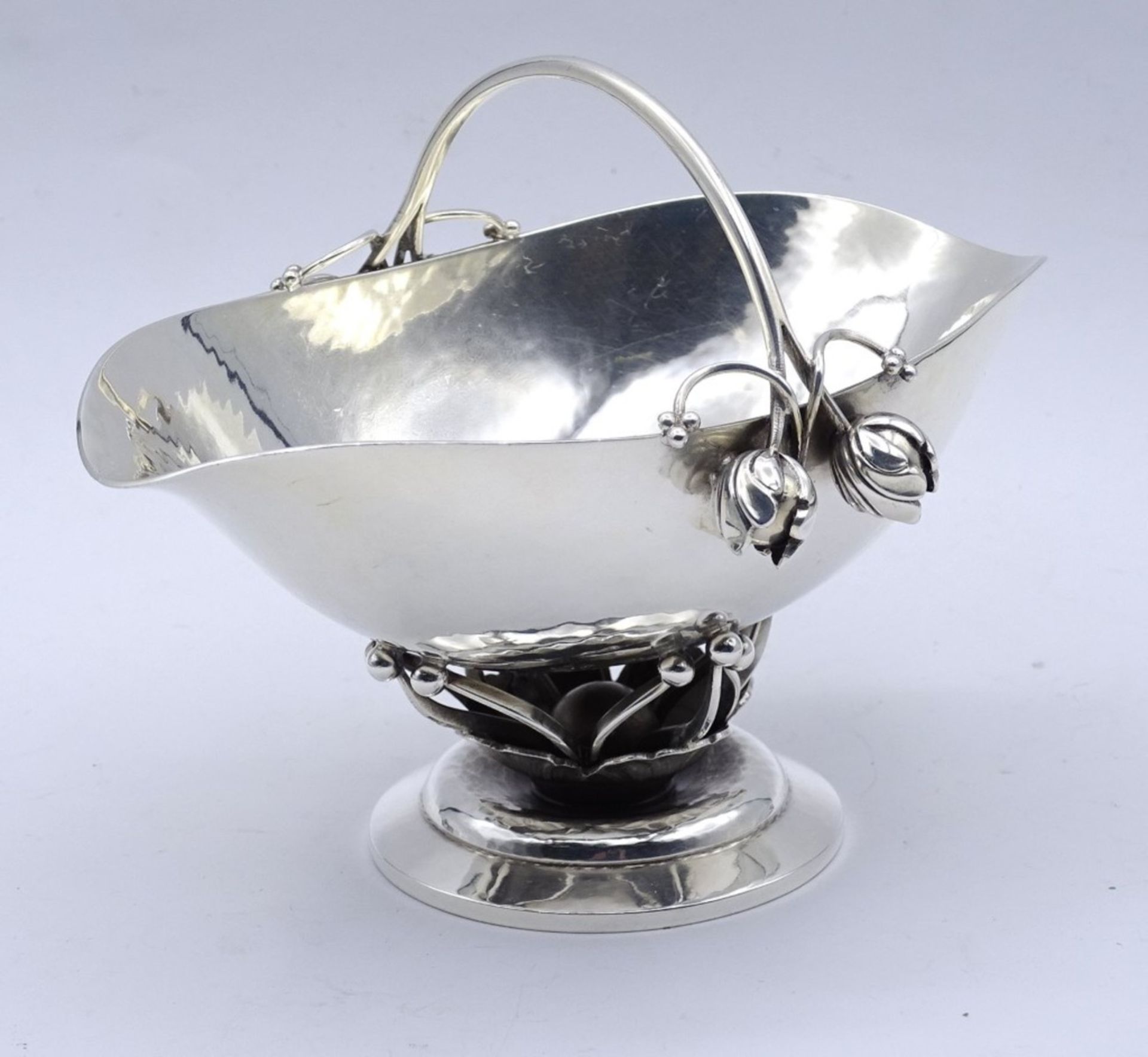 Sahnegießer und Zuckerschale "GEORG JENSEN" Nr. 235 B, Denmark, Sterling Silber 0.925, zus.380 g. H- - Bild 9 aus 10