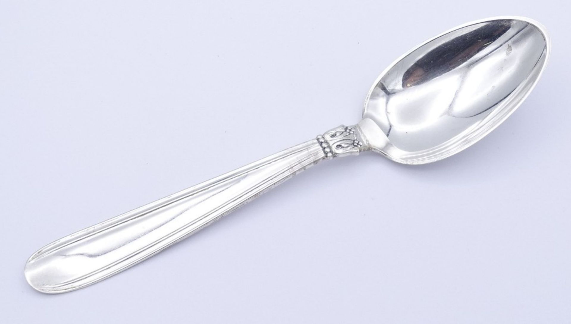 Löffel, Silber, Copenhagen 1957, Namensgravur und Datierung,L- 19,5cm, 60 g. - Bild 2 aus 6