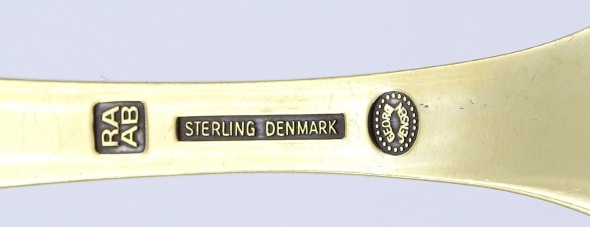 Jahreslöffel 1974 "Georg Jensen" Dänemark,Sterling Silber 0.925 - vergoldet, 44,8g., in Schachtel- - Bild 6 aus 6
