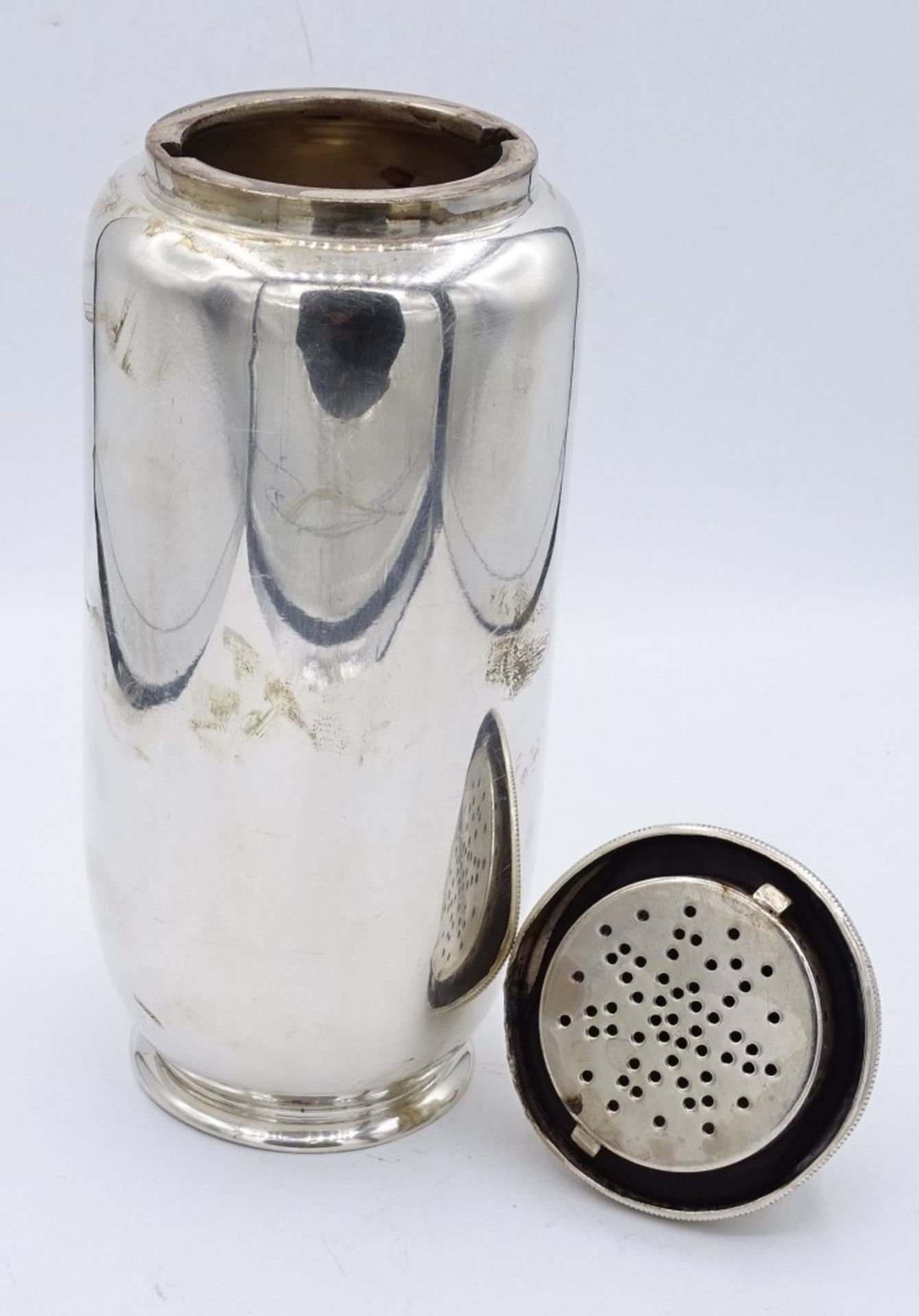 Bar Shaker ,Copenhagen,Silber 0.830 (Drei Türme),1933, 360 g., H- 23 cmeine Delle und - Bild 3 aus 4