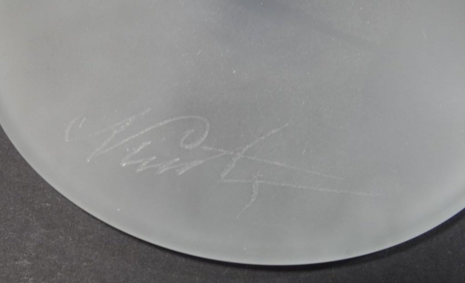 hoher Kunstglas-Leuchter, H-39 cm, auf Stand signierte Handarbeit - Bild 7 aus 7