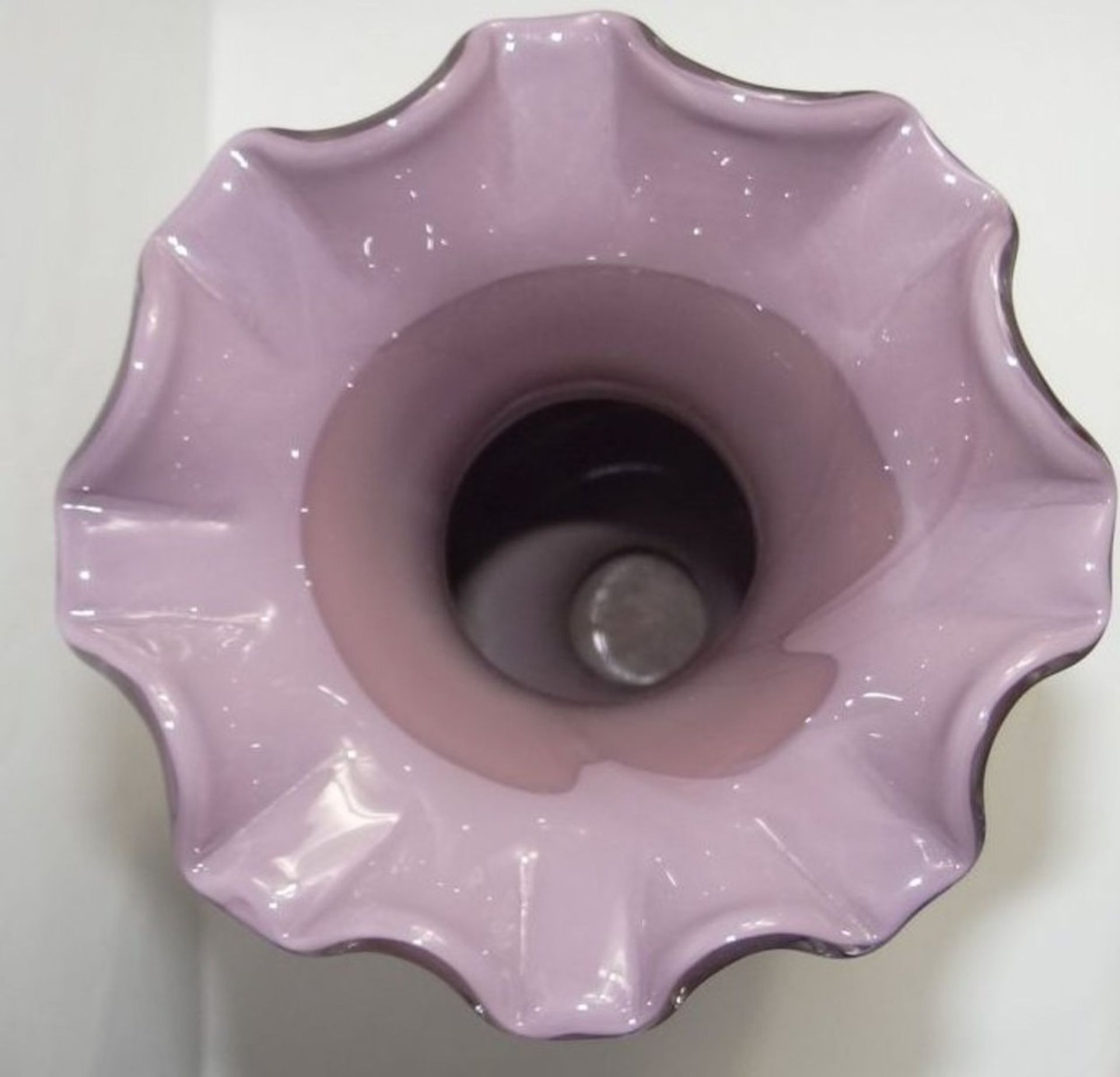 Überfang-Vase "WMF" bunte Einschemlzungen, Etikett, H-28 cm - Bild 6 aus 8