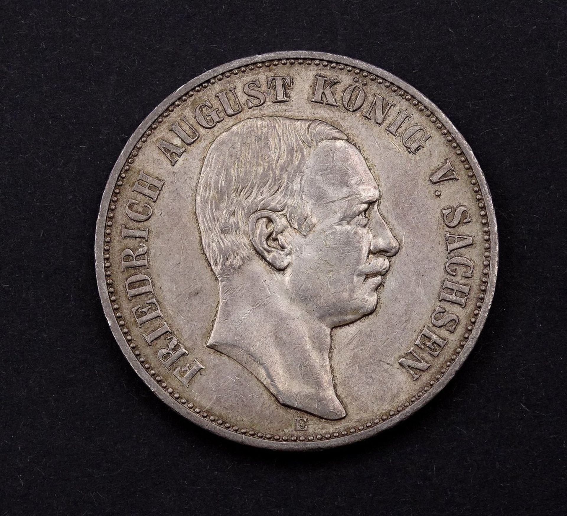 Fünf Mark 1914 E, Friedrich August König von Sachsen, 27,73 g.