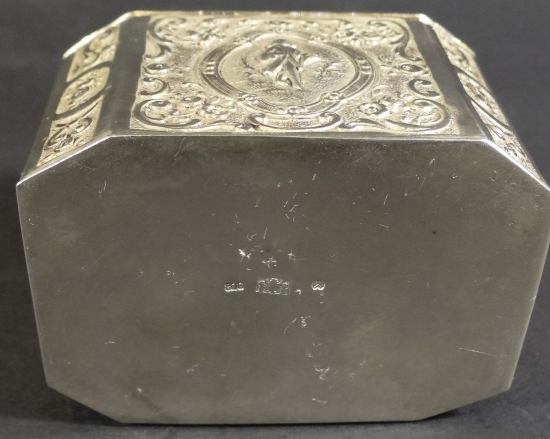 Teedose, Silber-800-, H-8 cm, 7x5 cm, 157 gr. - Bild 10 aus 10