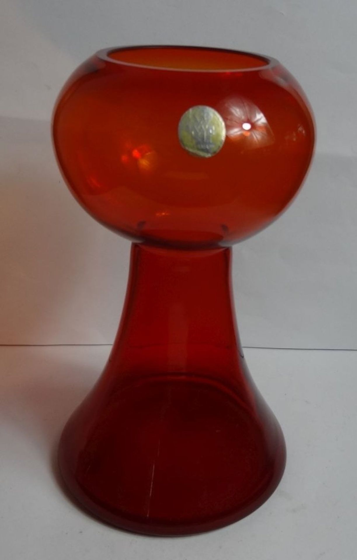 Kunstglas, rot "WMF" Etikett, H-20 cm - Bild 3 aus 9
