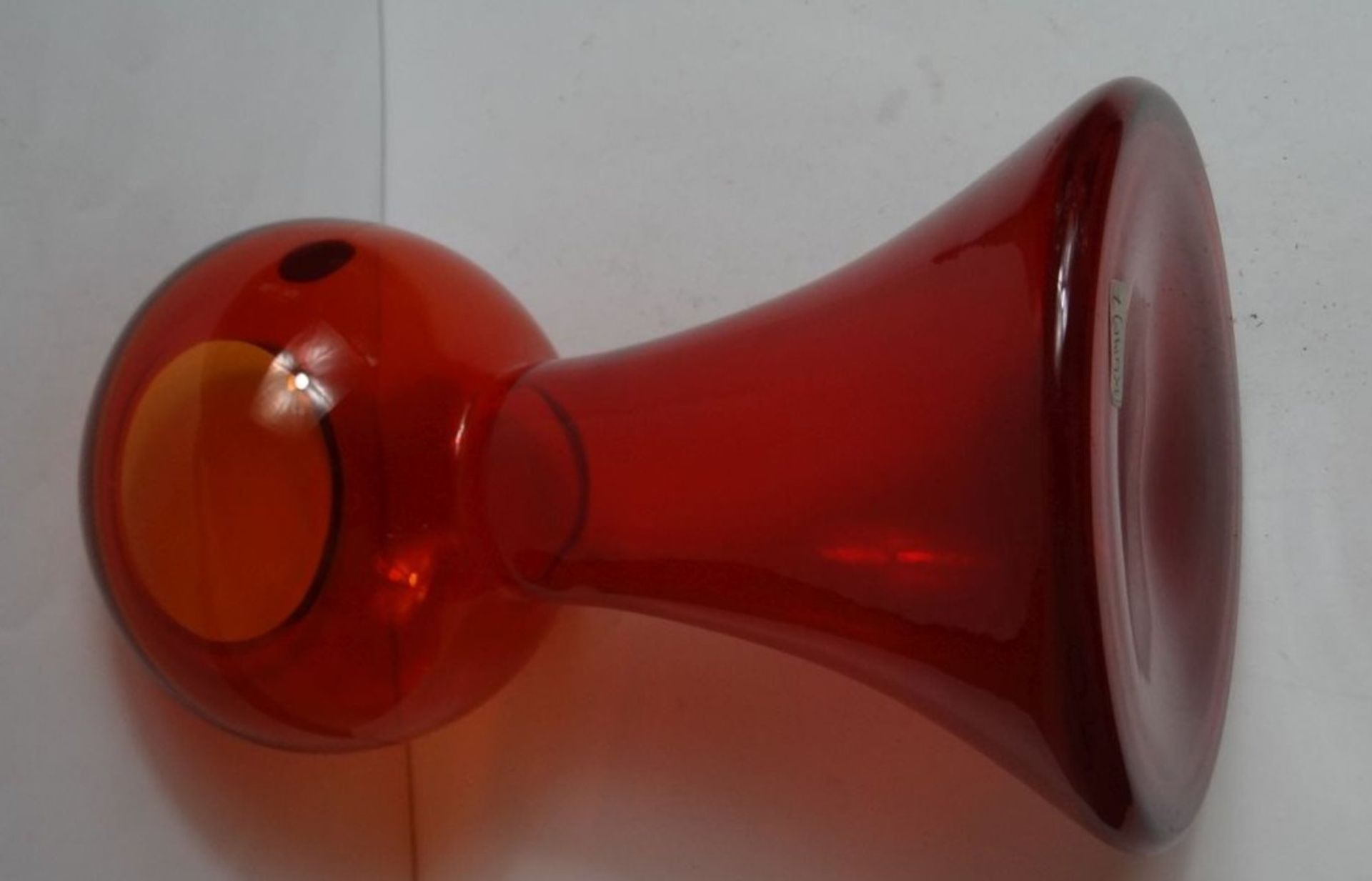 Kunstglas, rot "WMF" Etikett, H-20 cm - Bild 8 aus 9