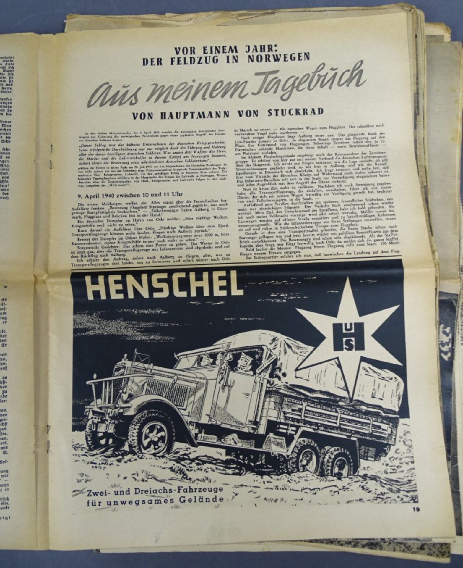 13 Ausgaben "Die Wehrmacht", 1941-44, Mitte geknickt, Altersspuren vorhanden, teilweise Seiten lose - Bild 4 aus 7