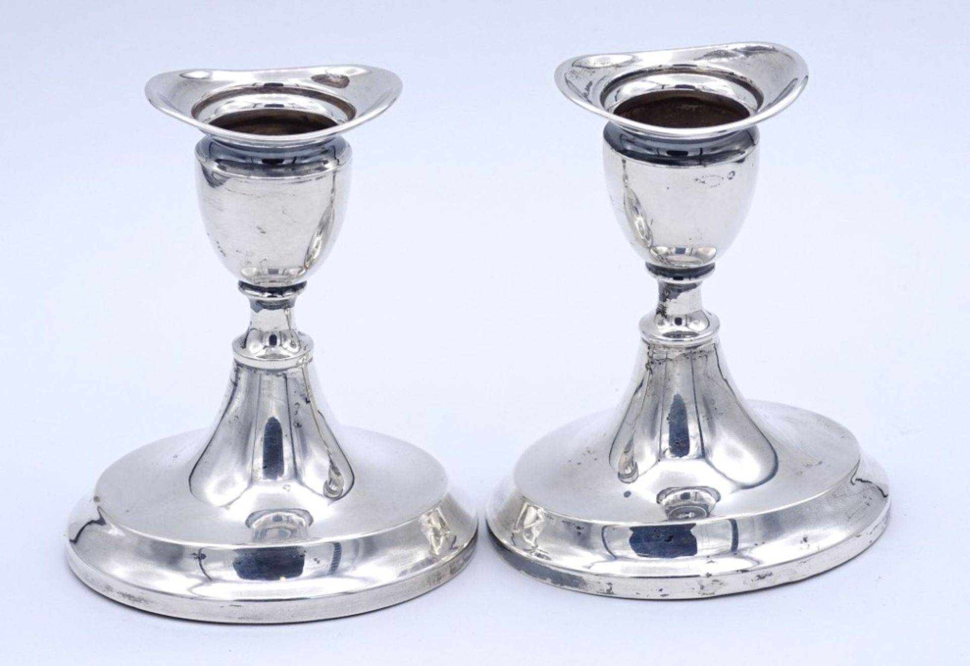 Paar kl. Kerzenhalter S.v.T.- Svend Toxværd,Dänemark,Silber 0.830, H- 8,5cm,gefüllt - Bild 2 aus 2