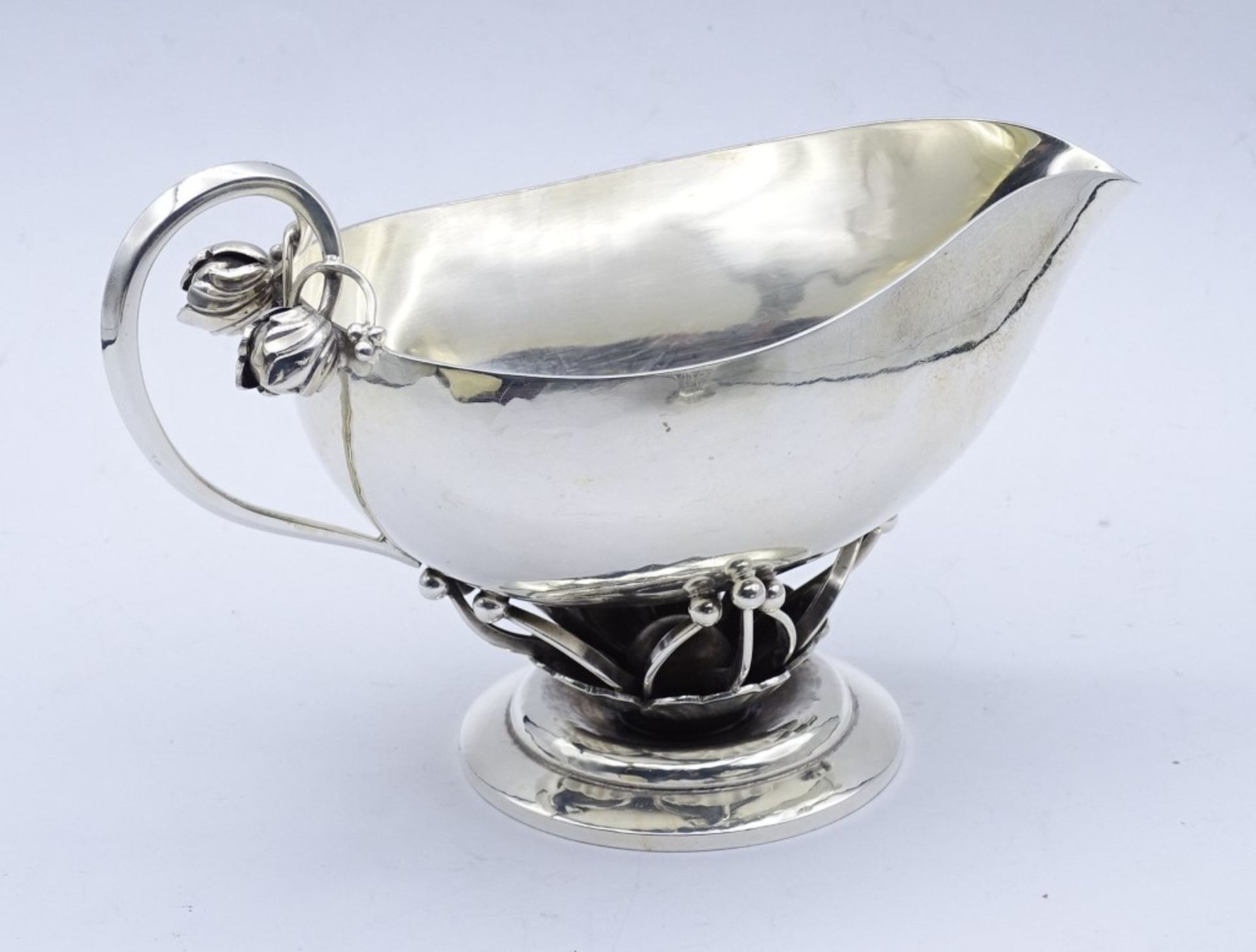 Sahnegießer und Zuckerschale "GEORG JENSEN" Nr. 235 B, Denmark, Sterling Silber 0.925, zus.380 g. H- - Bild 10 aus 10