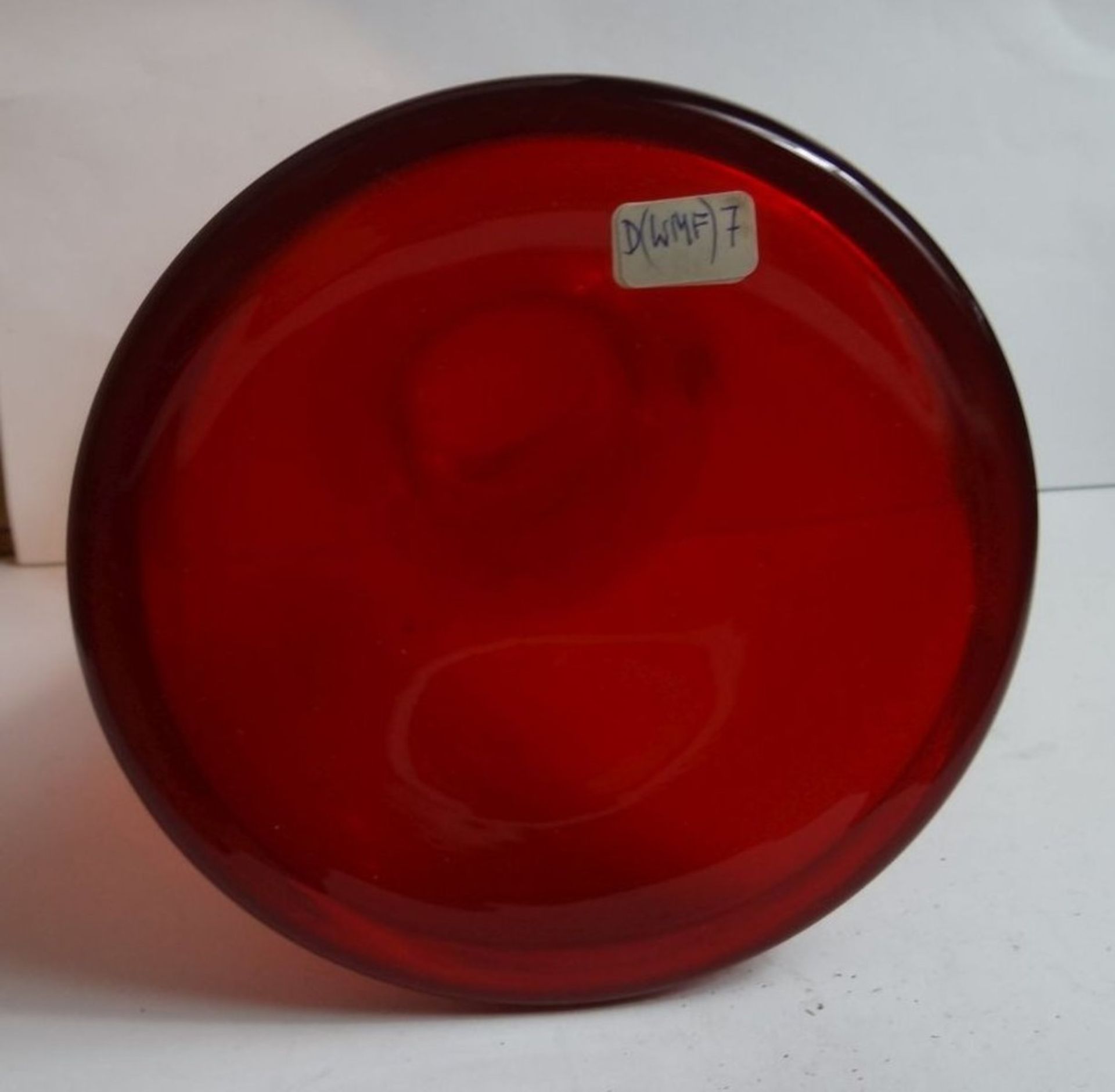 Kunstglas, rot "WMF" Etikett, H-20 cm - Bild 9 aus 9