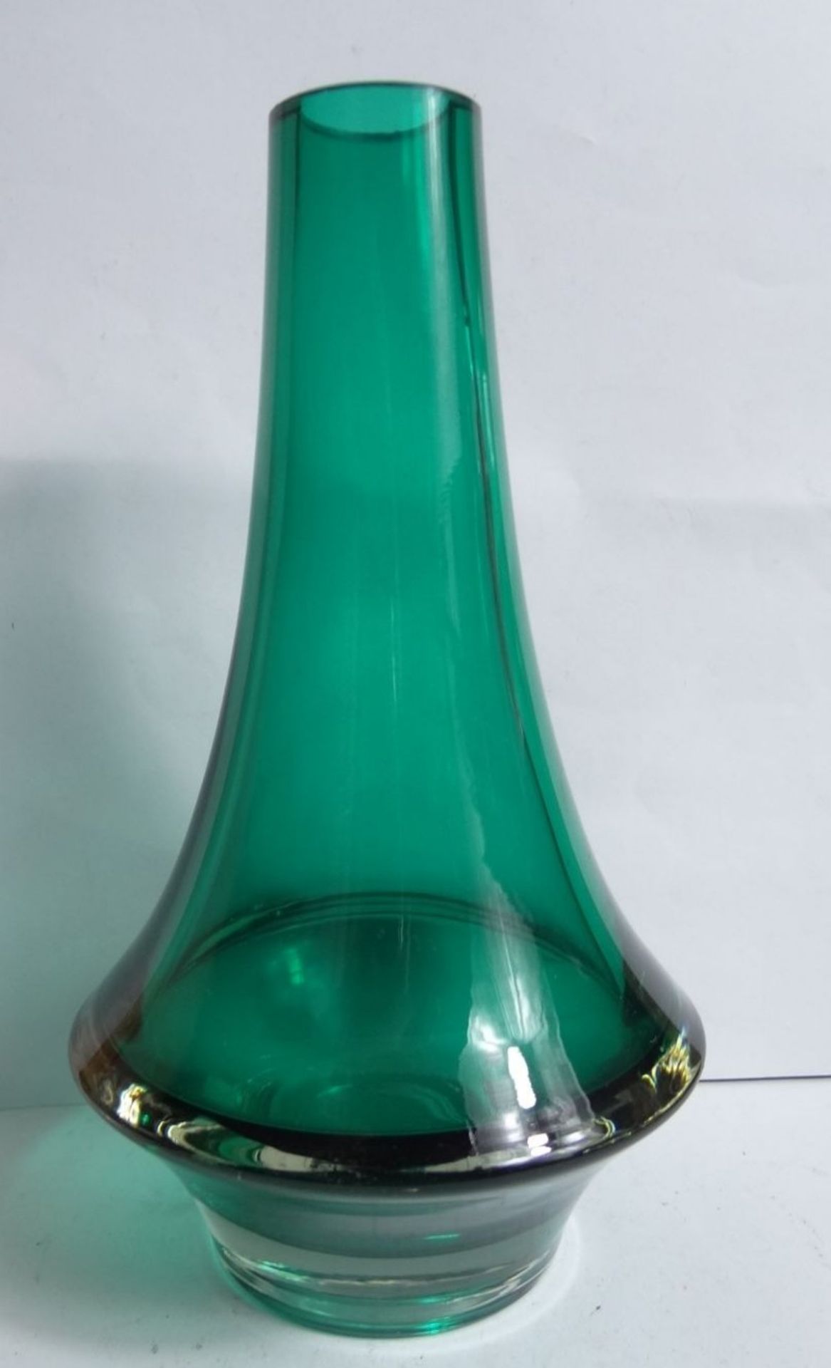 RIIHIMÄEN LASI ALADIN GLAS VASE FINNLAND, grün, H-20 cm - Bild 2 aus 8