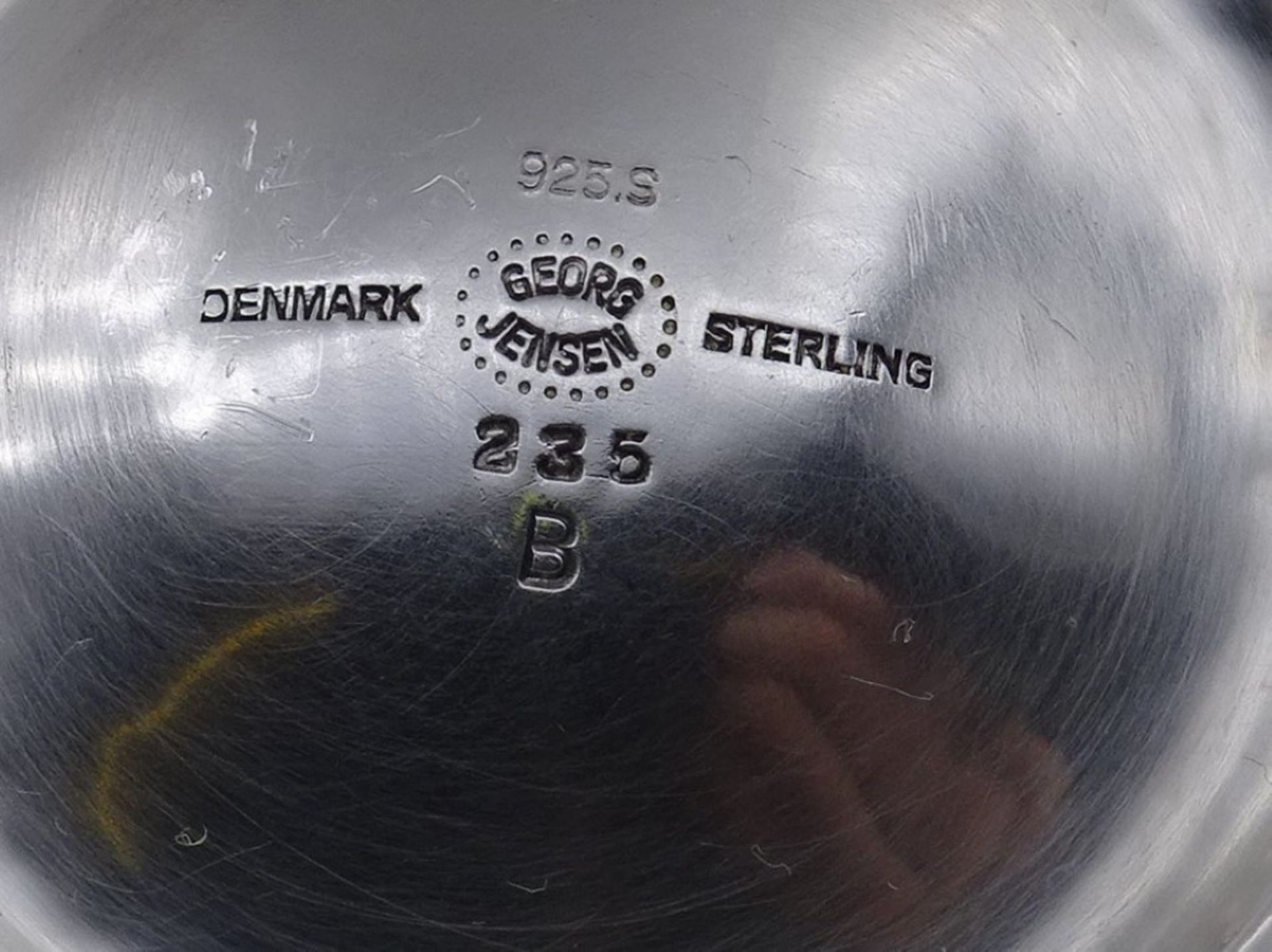 Sahnegießer und Zuckerschale "GEORG JENSEN" Nr. 235 B, Denmark, Sterling Silber 0.925, zus.380 g. H- - Bild 5 aus 10