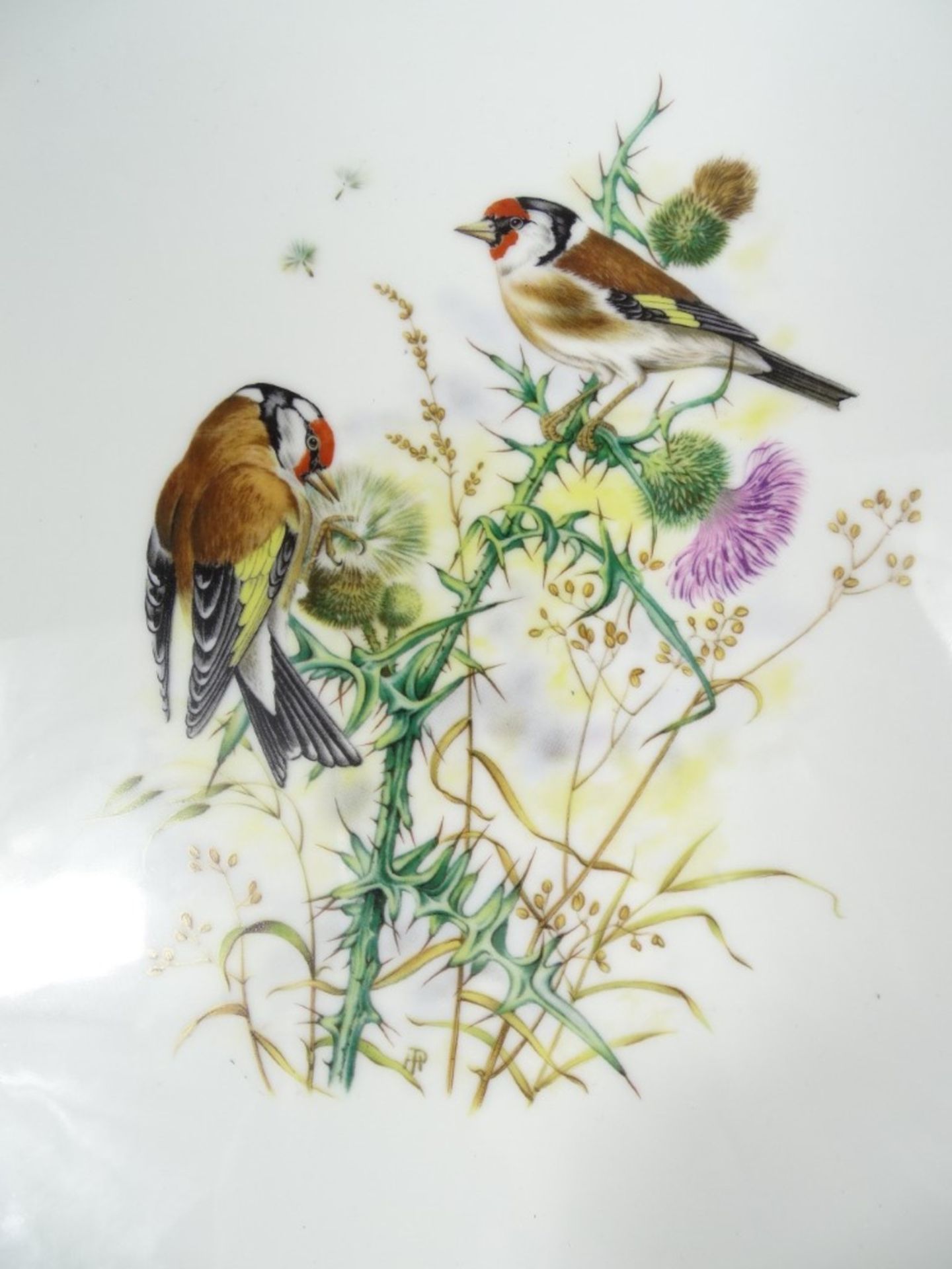 2 gerahmte Porzellanmalereien mit Vogelmotiven, Heinrich, 23x29 cm - Bild 5 aus 9