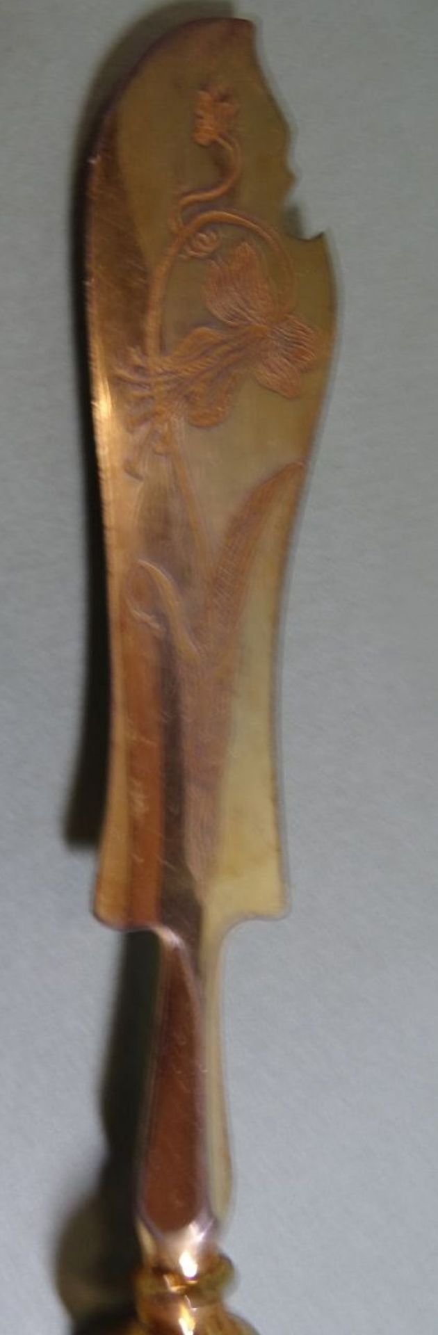 Buttermesser, S-800-, Klinge vergoldet, L-21 cm, 57 gr. - Bild 2 aus 5