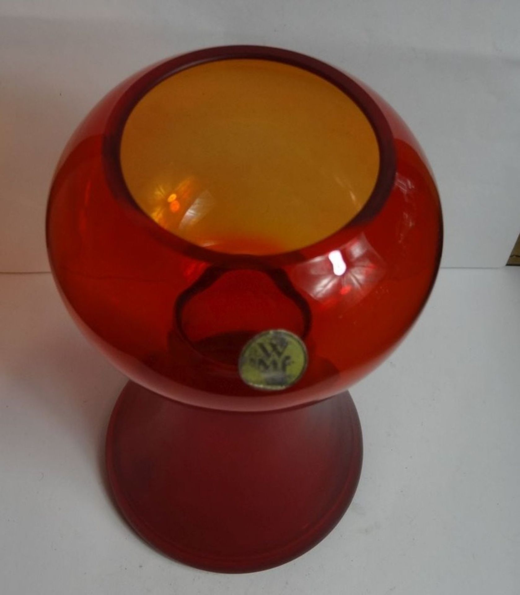 Kunstglas, rot "WMF" Etikett, H-20 cm - Bild 5 aus 9
