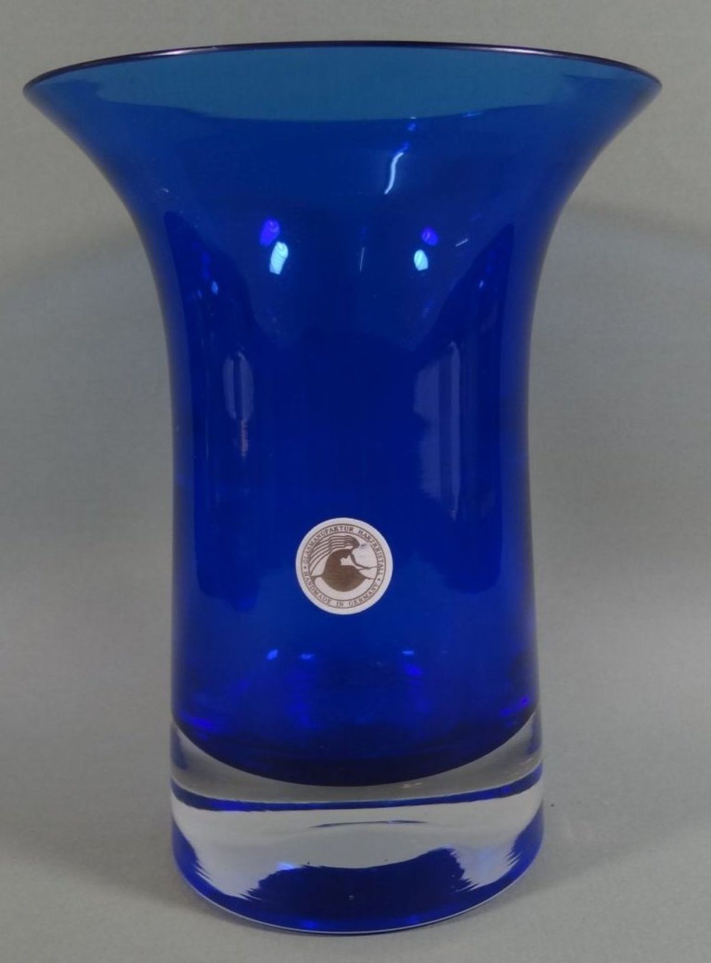 Kunstglasvase "Harzkristall", blau, H-15,5 cm - Bild 2 aus 5