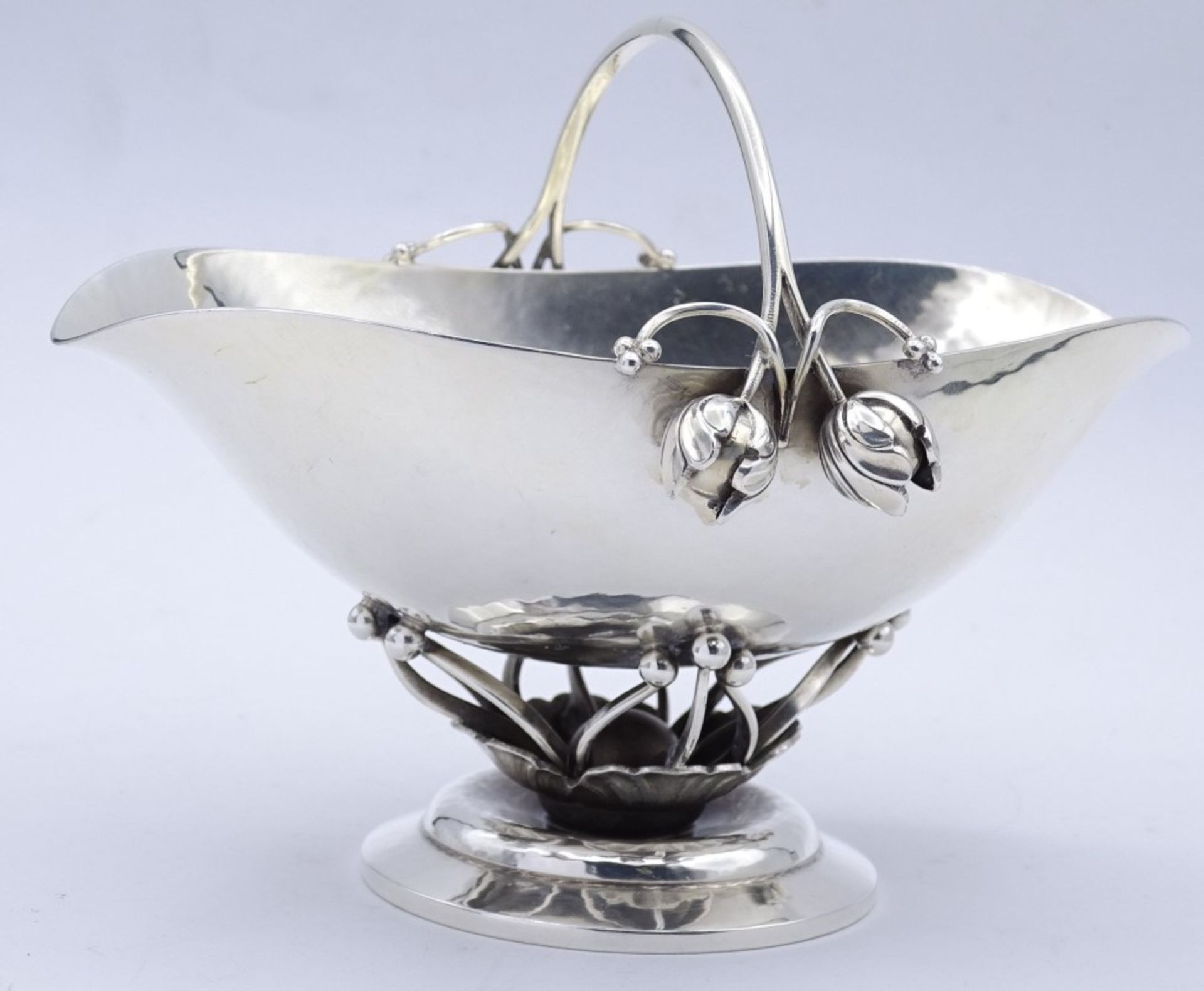 Sahnegießer und Zuckerschale "GEORG JENSEN" Nr. 235 B, Denmark, Sterling Silber 0.925, zus.380 g. H- - Bild 2 aus 10