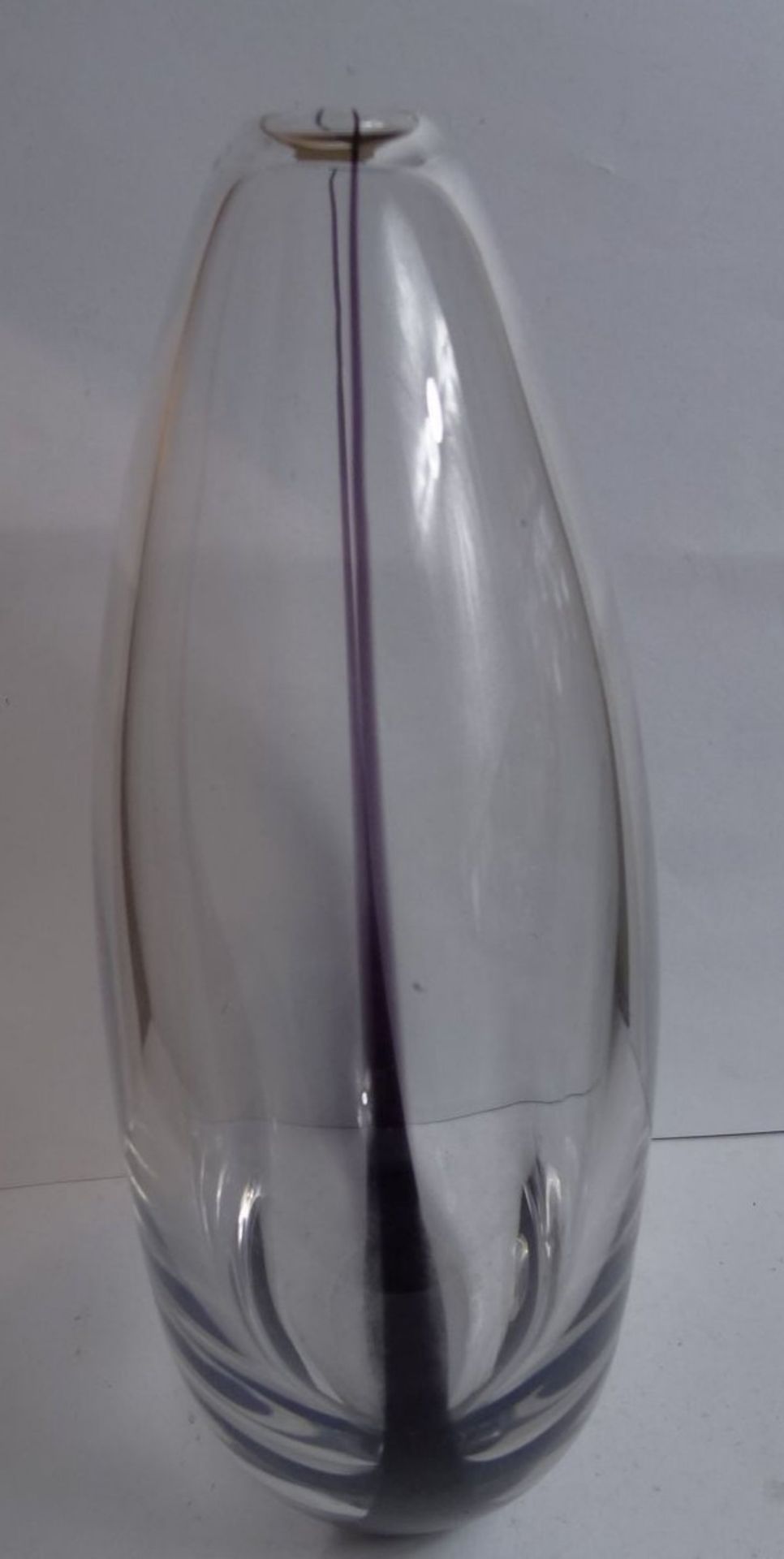 ovoide Vase, Ritzsignatur Kosta, H-21 cm, B-14 cm - Bild 6 aus 10