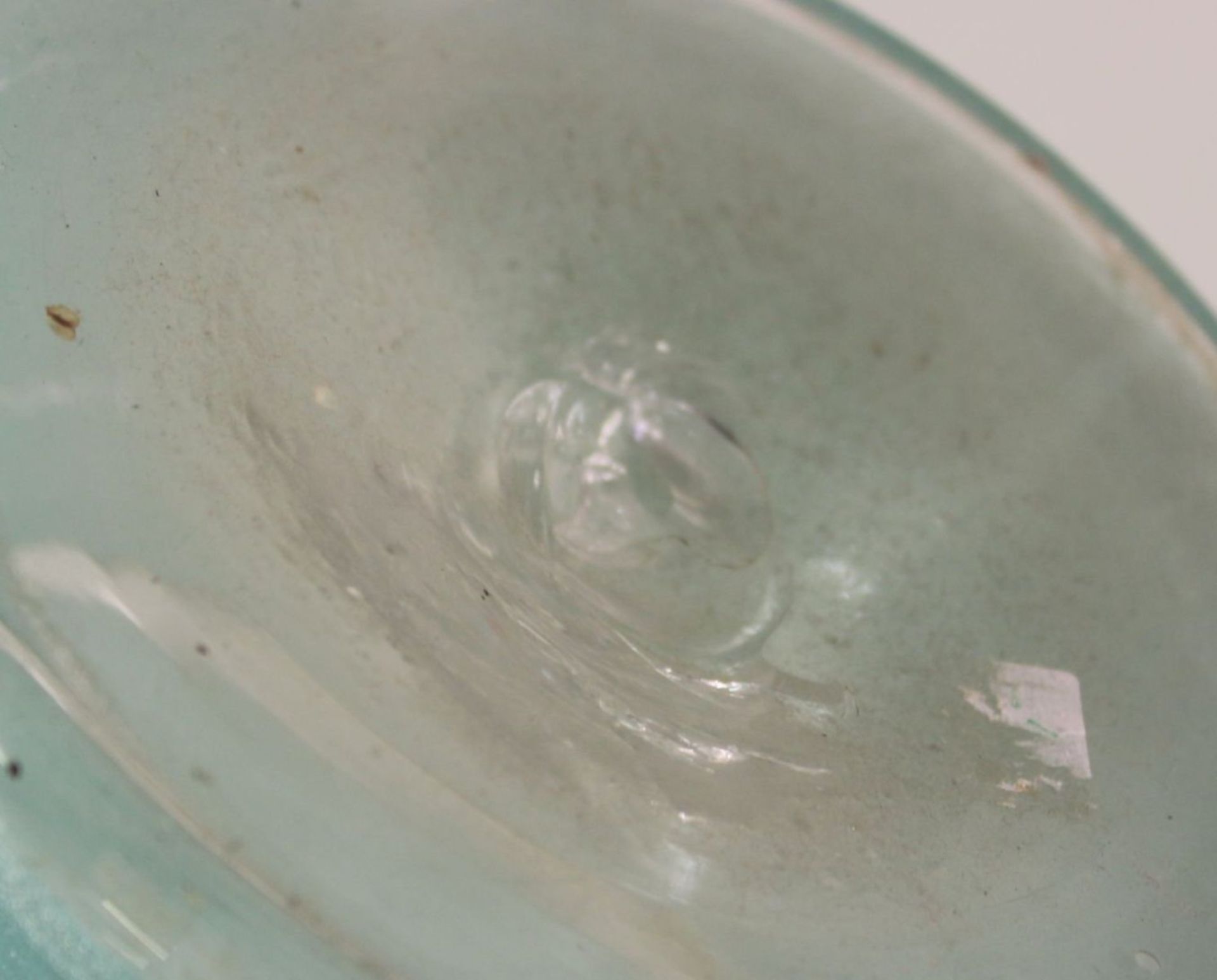 schöner hoher Schenkkrug, 19. Jhd., Eisglas, Gold berieben, H-37cm. - Bild 3 aus 3