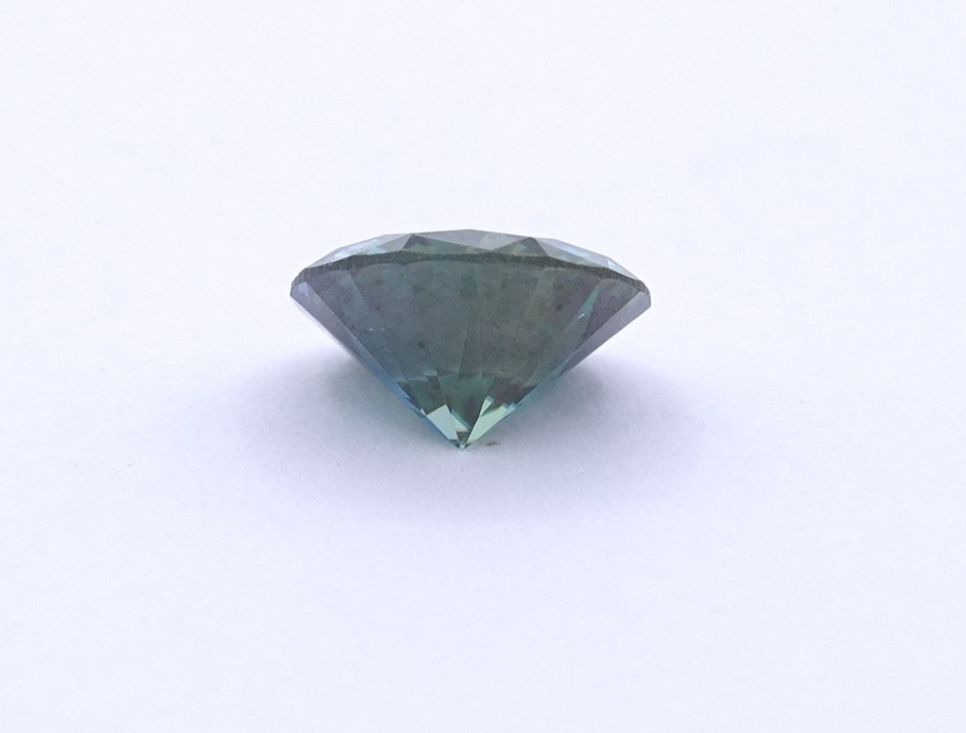 Rund facc. blauer synthetischer Moissanit, 2,58 ct. - Bild 5 aus 5