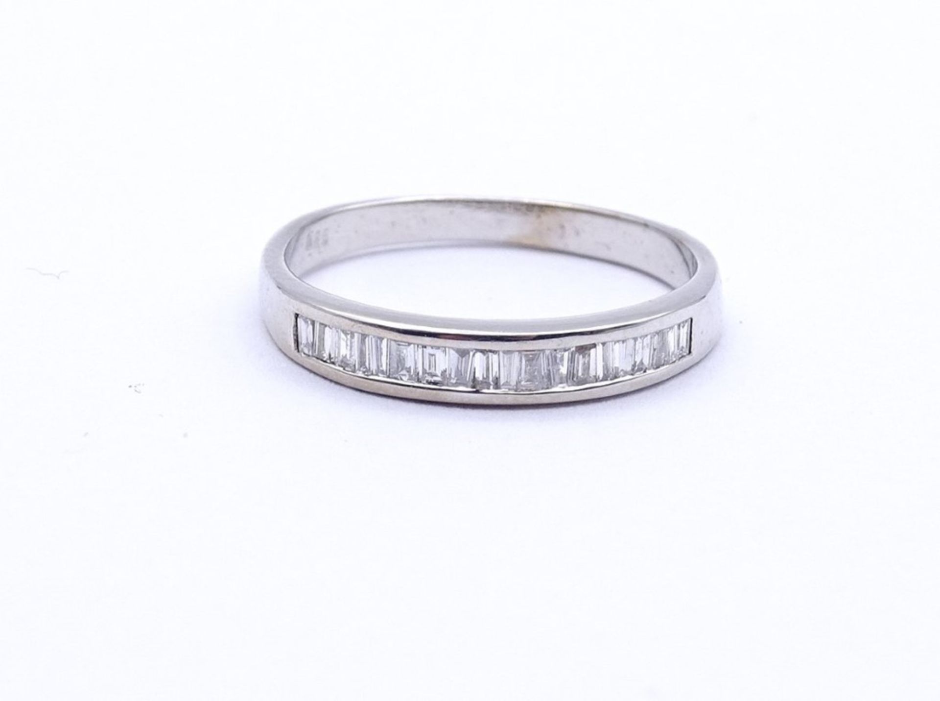 Baguette Diamant Ring in WG 0.585 (14K), 2,2g., RG 55/56 - Bild 2 aus 4