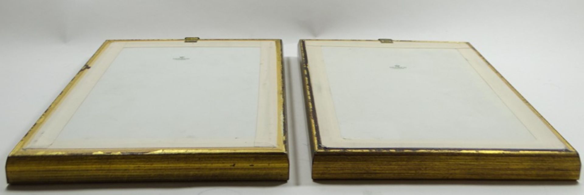 2 Porzellan-Bilder, gerahmt, mit Vogeldarstellungen, Heinrich, je 29 x 22,5 cm, Rahmen mit kleinen - Bild 6 aus 6