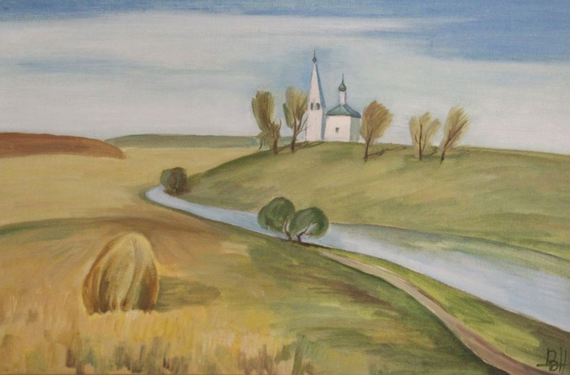 Wladimir Wollnow, Landschaft, Öl/Leinwand, gerahmt, RG 43 x 63cm.