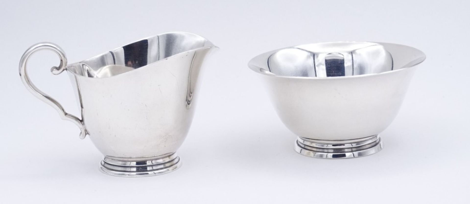Milch + Zucker,Silber, C.C. Hermann Denmark,Sterling Silber 0.925, H- 4 - 5,5cm, zus.142g. - Image 3 of 6
