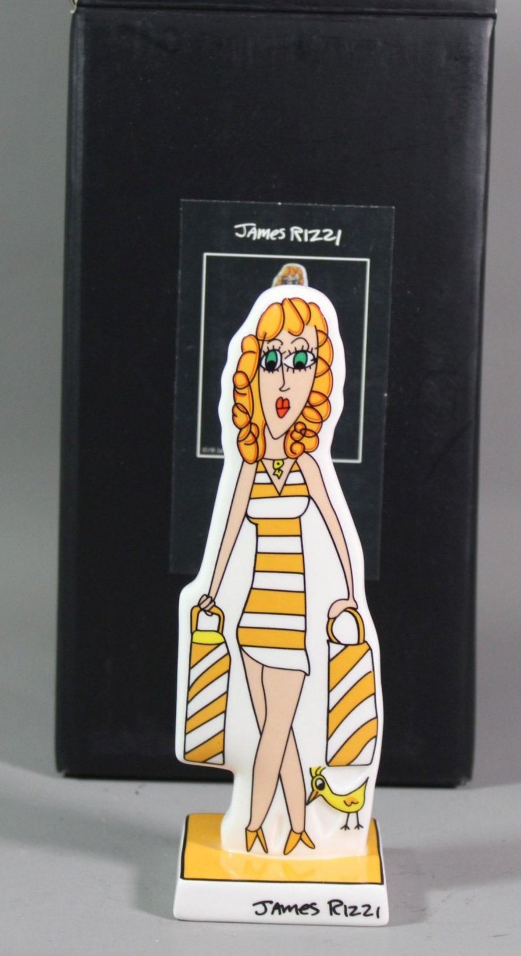 Goebel-Figur "Shopping Girl", Artis Orbis, Entw. James Rizzi, orig. Karton, ca. H-13,5cm.