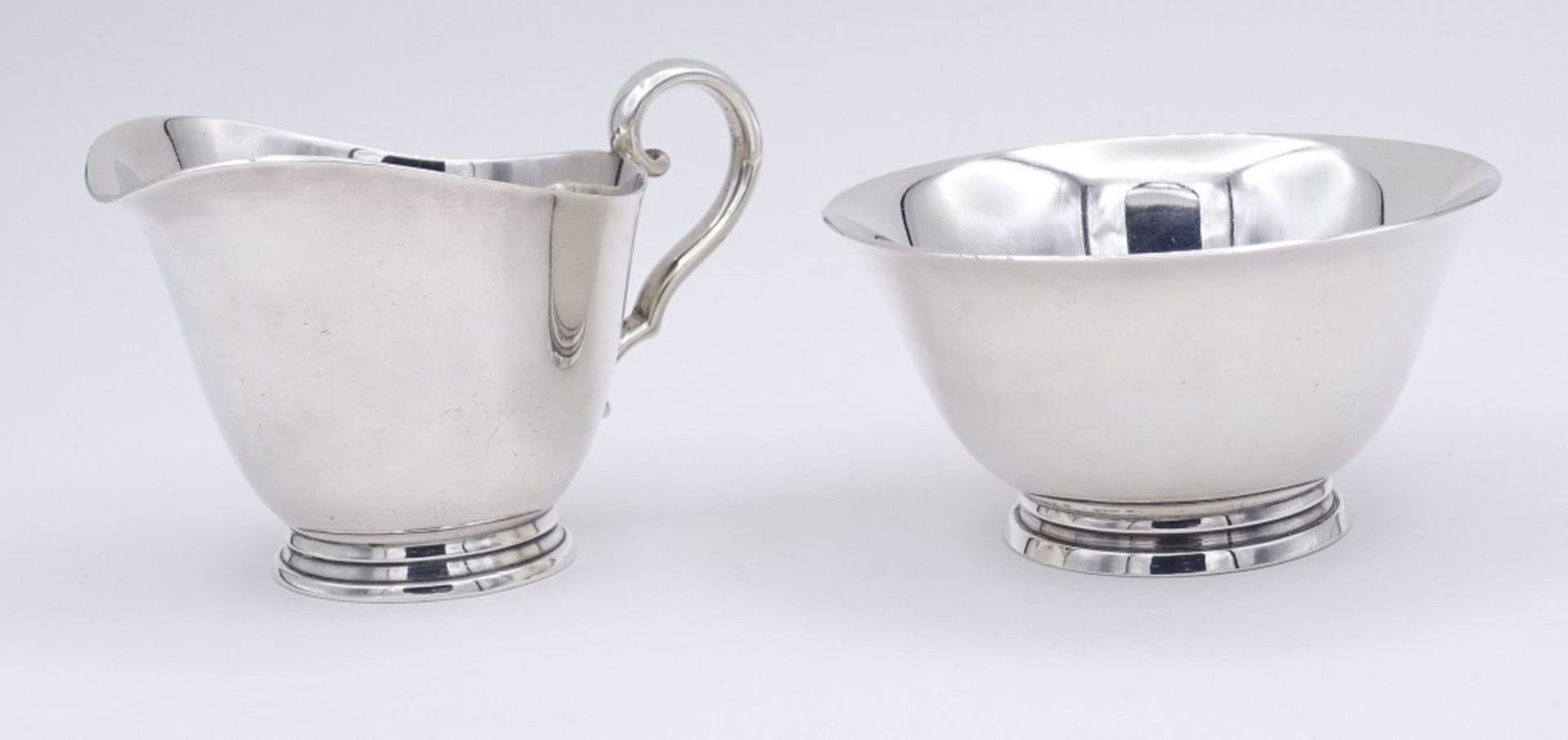 Milch + Zucker,Silber, C.C. Hermann Denmark,Sterling Silber 0.925, H- 4 - 5,5cm, zus.142g. - Image 4 of 6